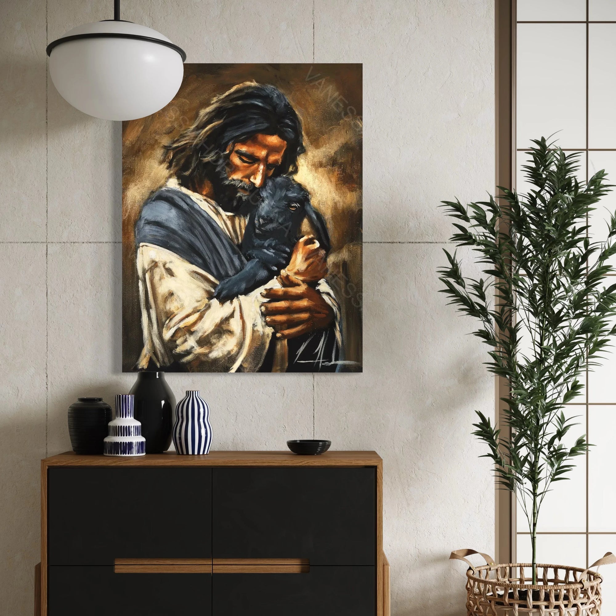 Saved By Grace (Hand Embellishment Canvas Print) Jesus Art Print Vanessa Horabuena
