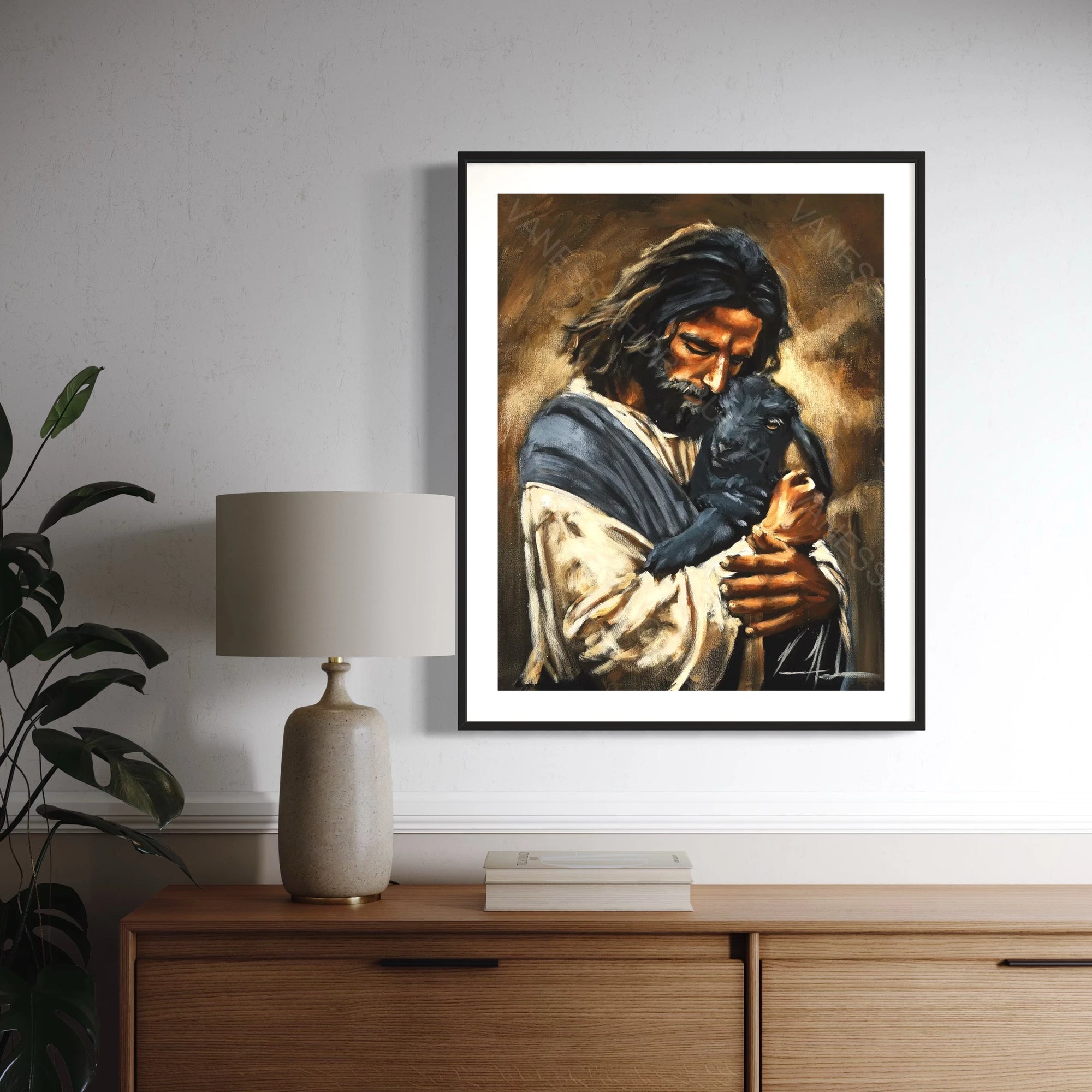 Saved By Grace (Hand Embellishment Canvas Print) Jesus Art Print Vanessa Horabuena