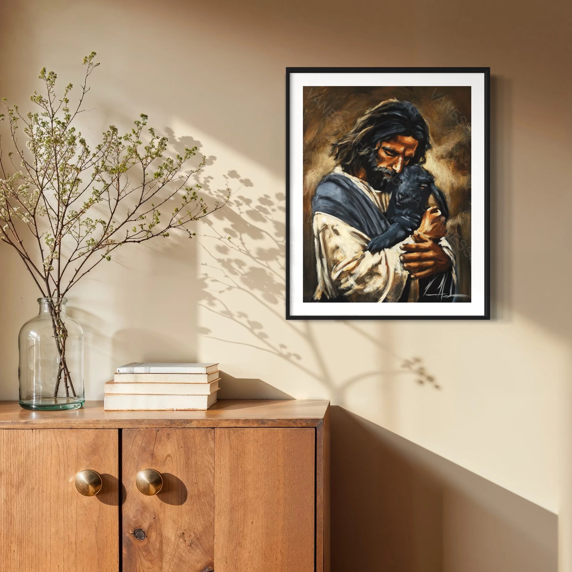 Saved By Grace (Hand Embellishment Canvas Print) Jesus Art Print Vanessa Horabuena