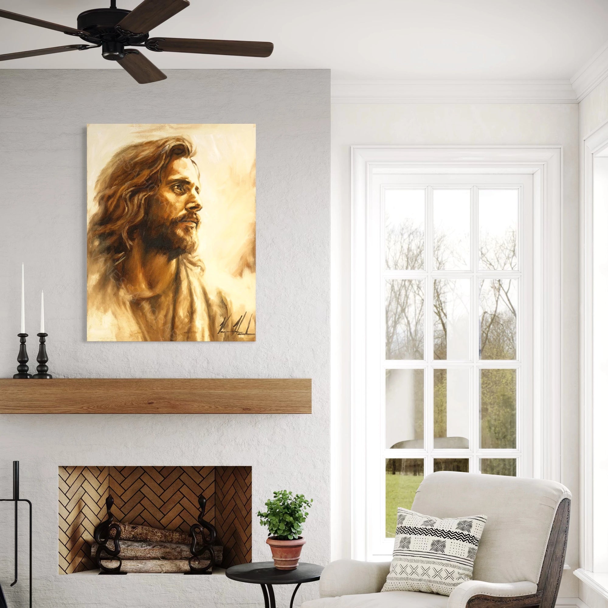 Heaven's Light (Hand Embellishment Canvas Print) Jesus Art Print Vanessa Horabuena