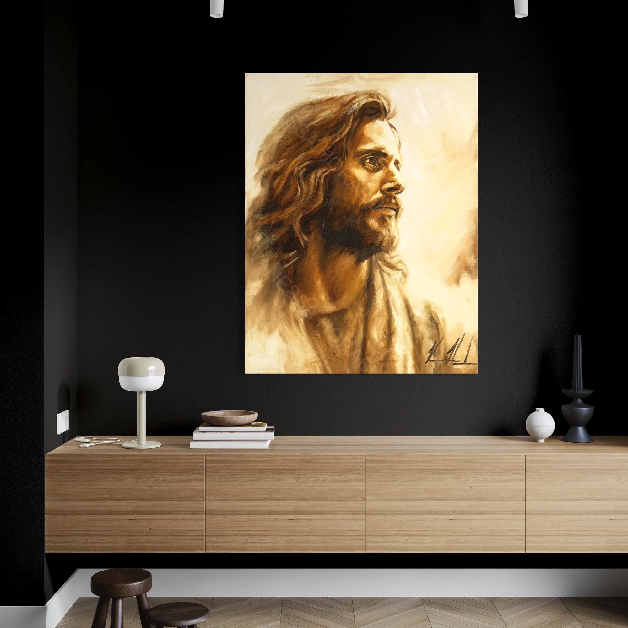 Heaven's Light (Hand Embellishment Canvas Print) Jesus Art Print Vanessa Horabuena