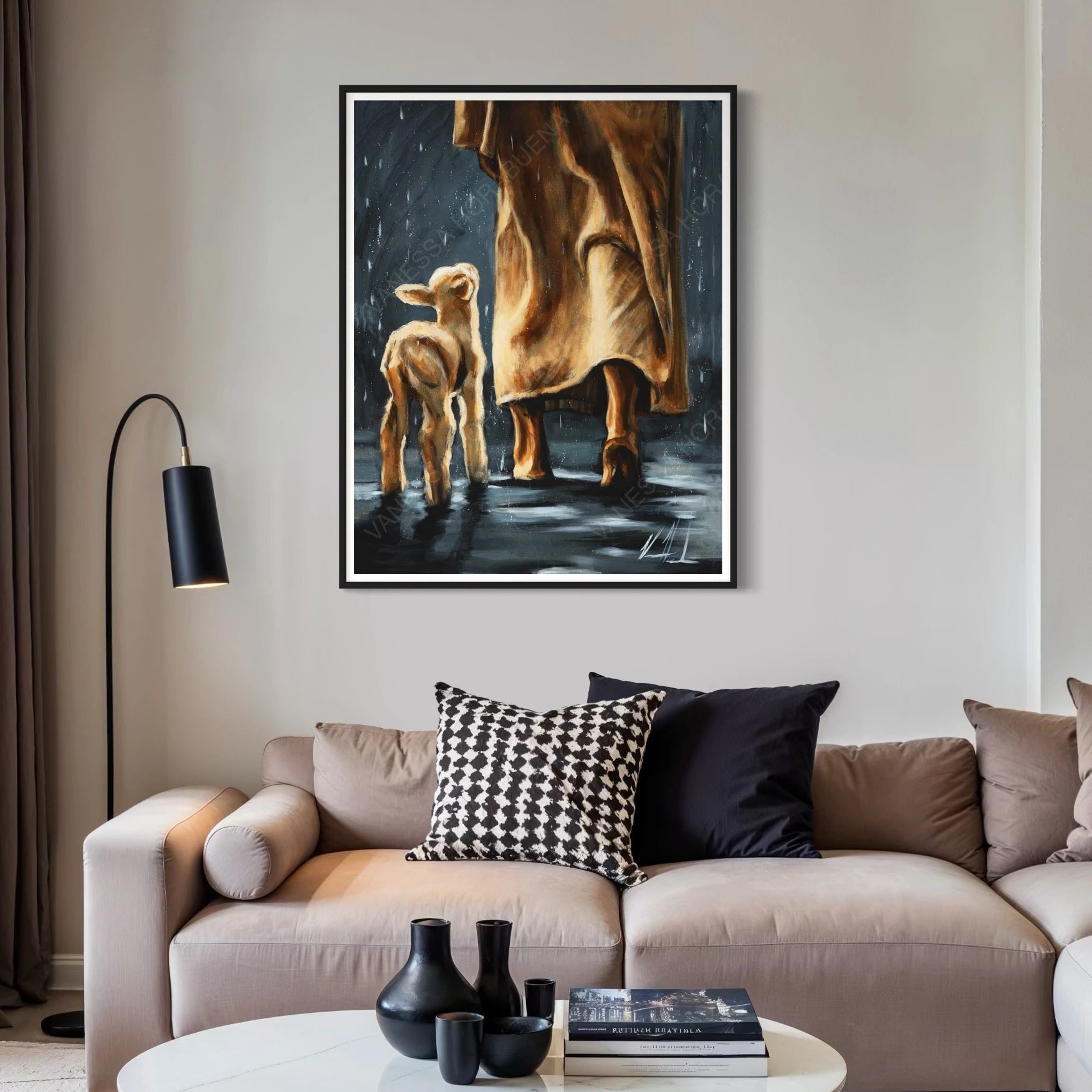 My Sheep Listen to My Voice - The Voice that Calms the Storm Jesus Art Print Vanessa Horabuena