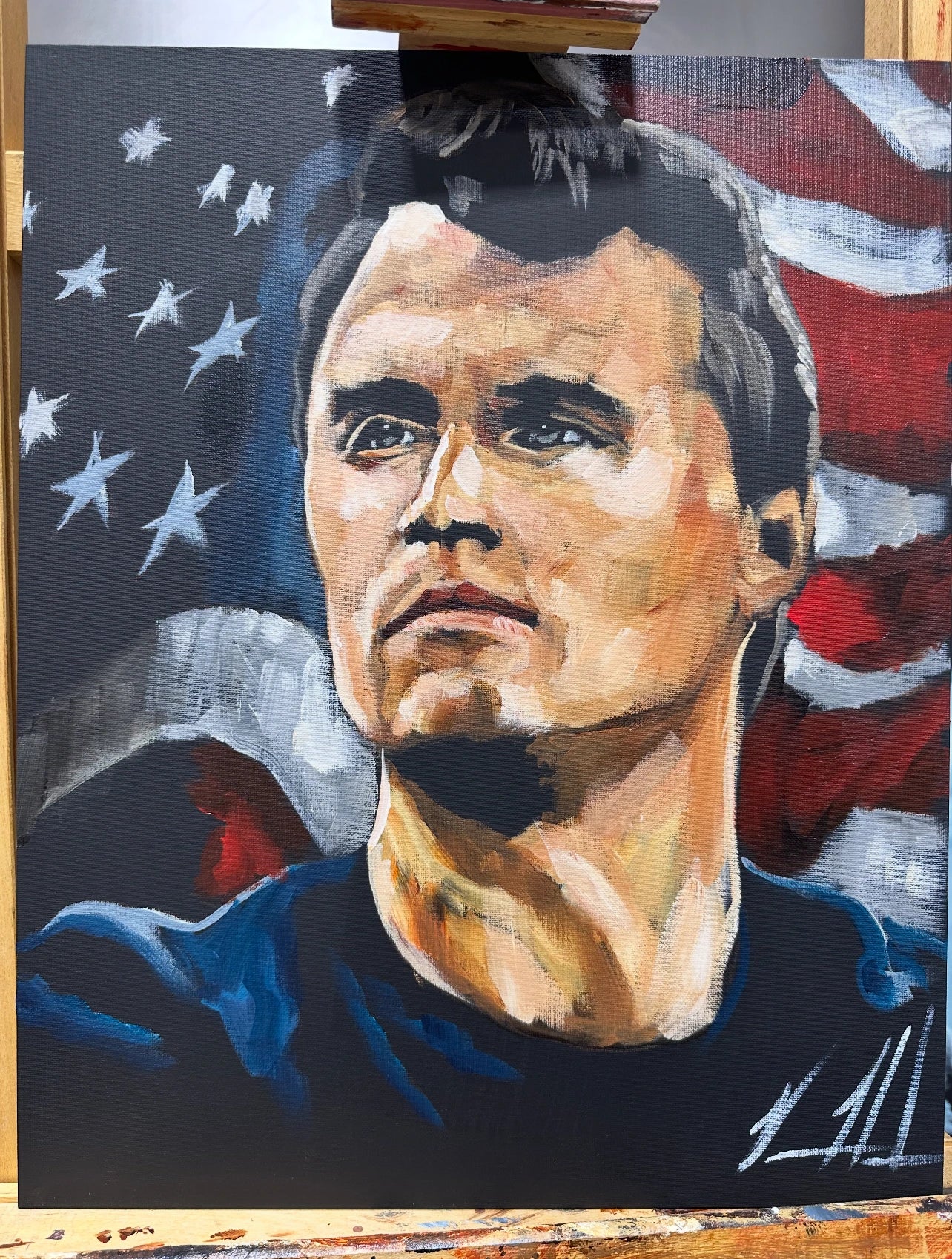 Charlie Kirk - The American Martyr - 16”x20” Original Acrylic Painting - Practice Painting Original Painting Vanessa Horabuena