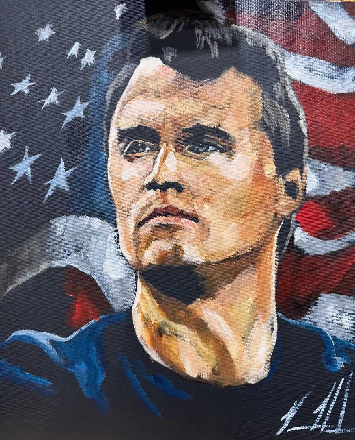 Charlie Kirk - The American Martyr - 16”x20” Original Acrylic Painting - Practice Painting Original Painting Vanessa Horabuena