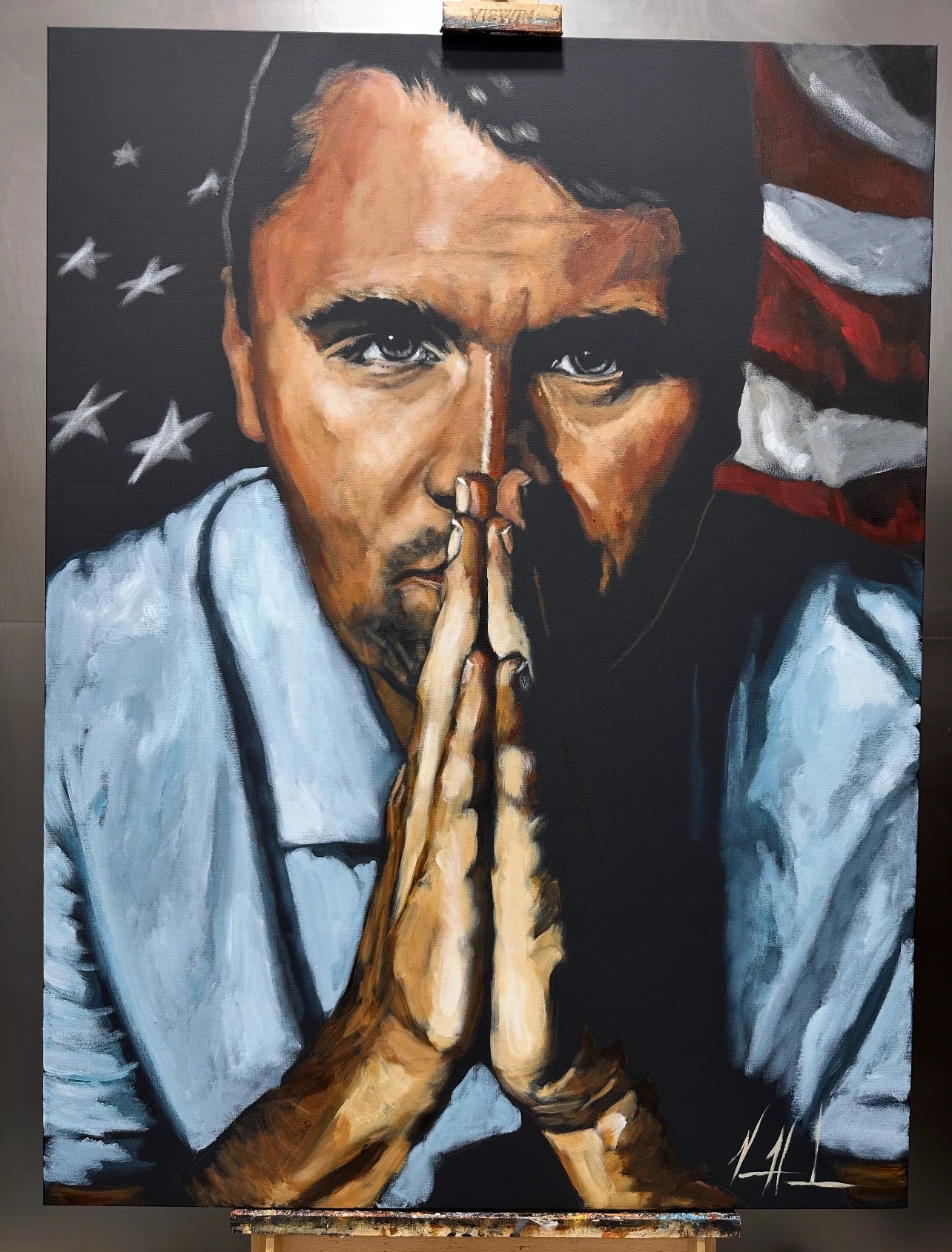 Charlie Kirk - A Patriot's Tribute - 36”x48” Original Acrylic Painting Original Painting Vanessa Horabuena