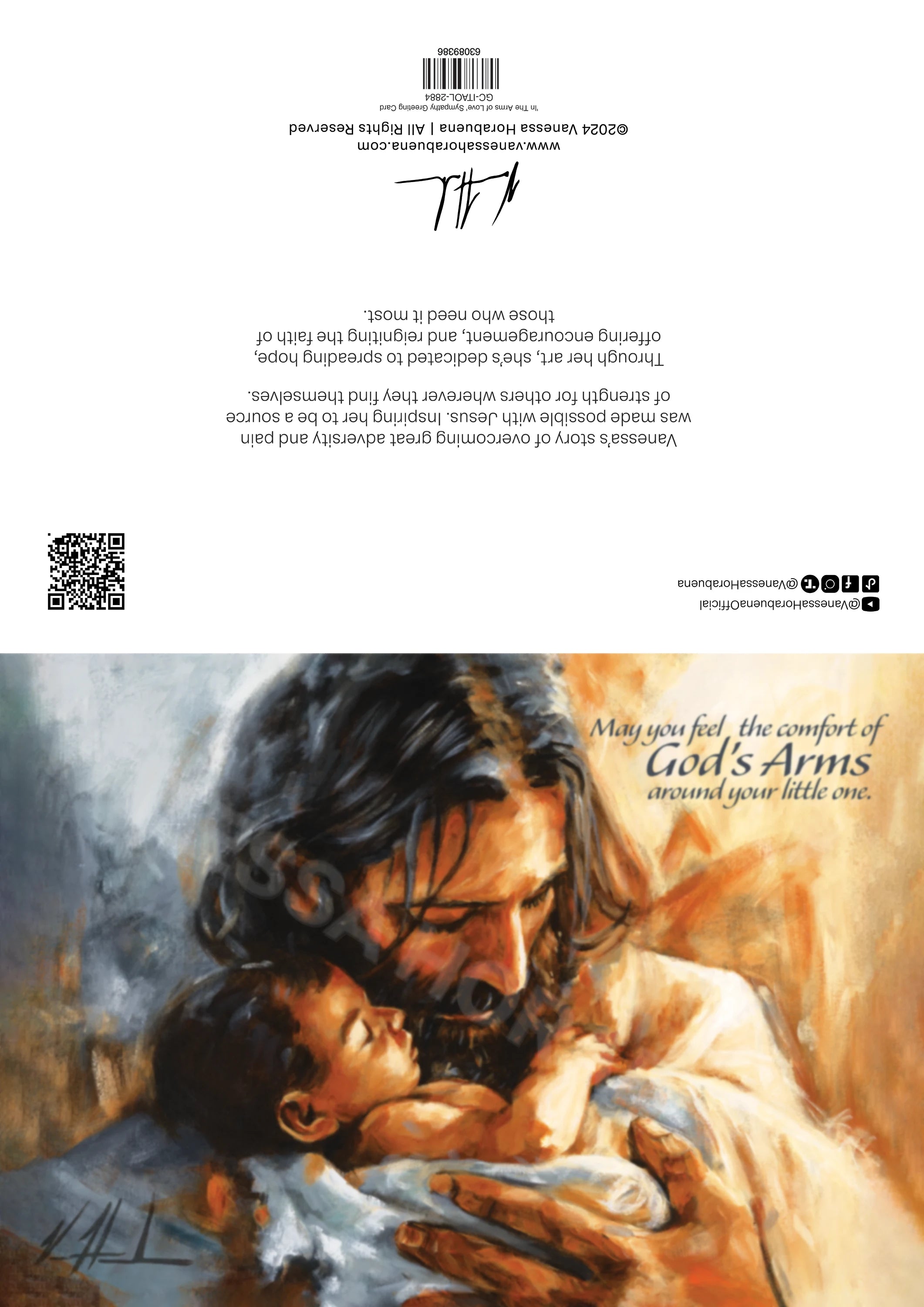 'In The Arms of Love' Sympathy Greeting Card Vanessa Horabuena