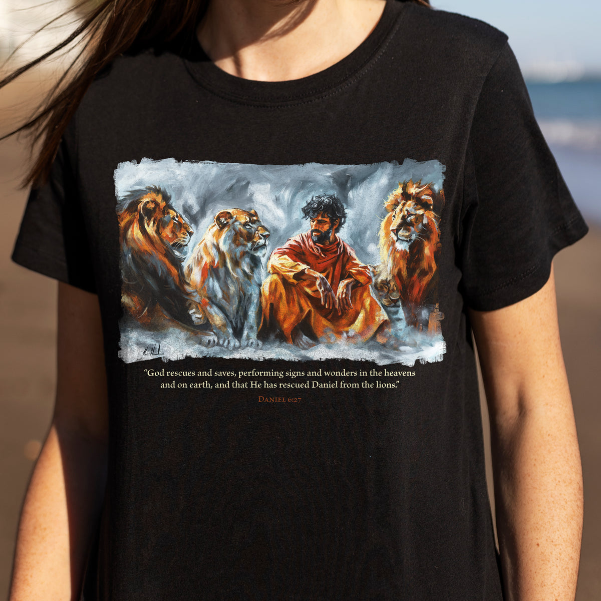 Unisex T (100% Cotton) - In the Lion's Den Organic Cotton Vanessa Horabuena
