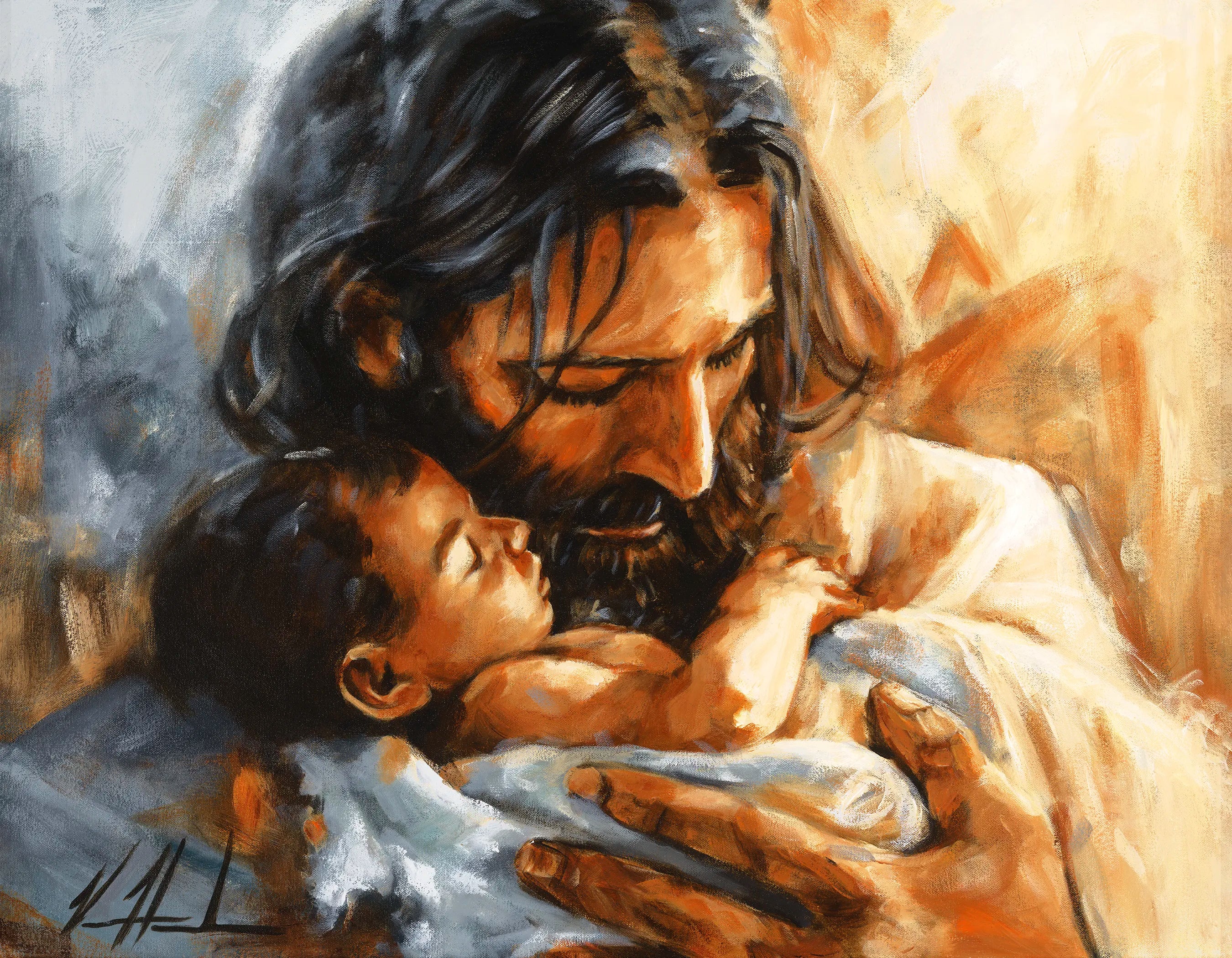 In the Arms of Love Jesus Art Print Vanessa Horabuena