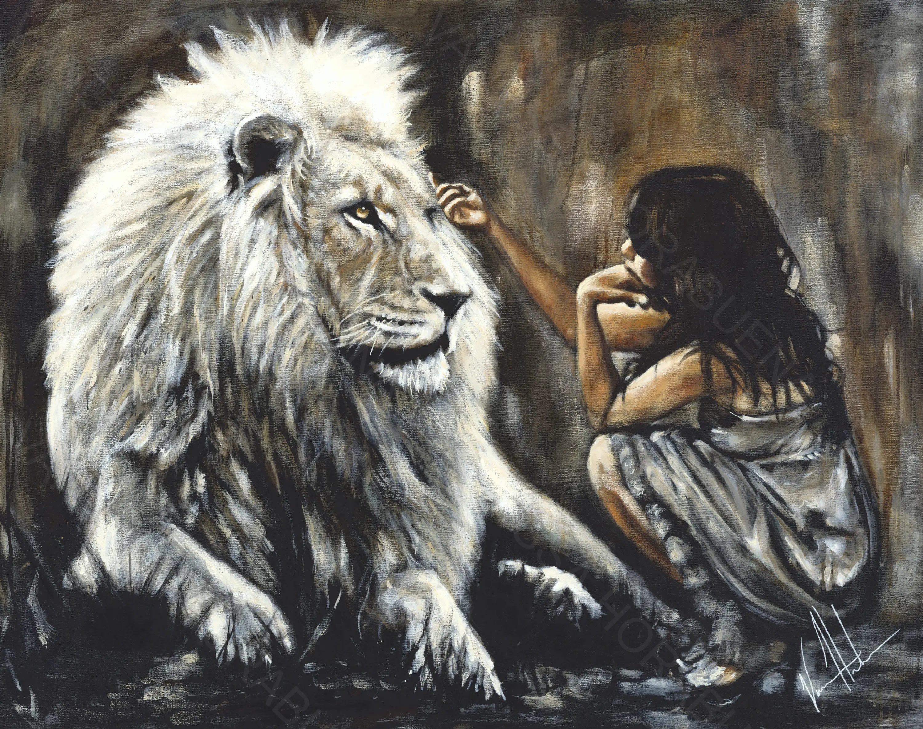 OVERSTOCK - Intimacy with God (Brown Background) Vanessa Horabuena