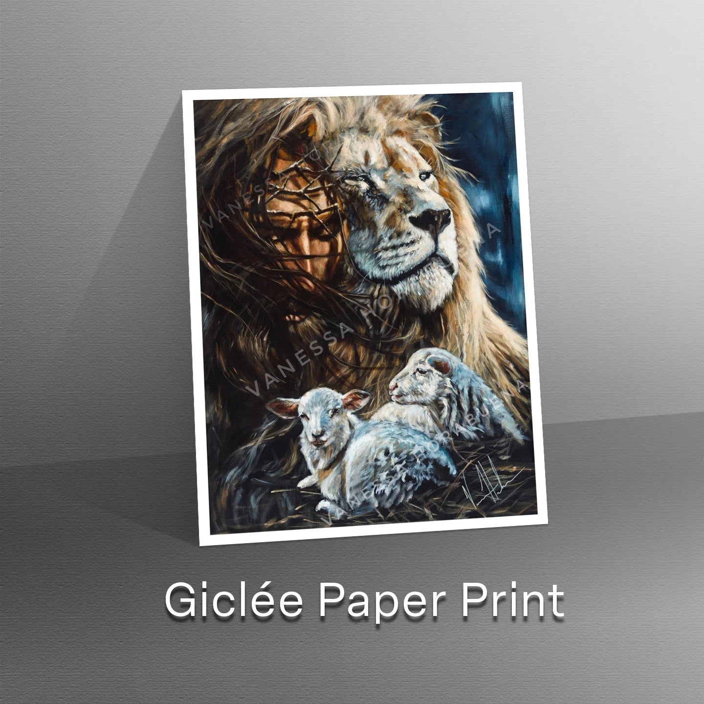 King and Shepherd Lion Art Print, Jesus Art Print Vanessa Horabuena
