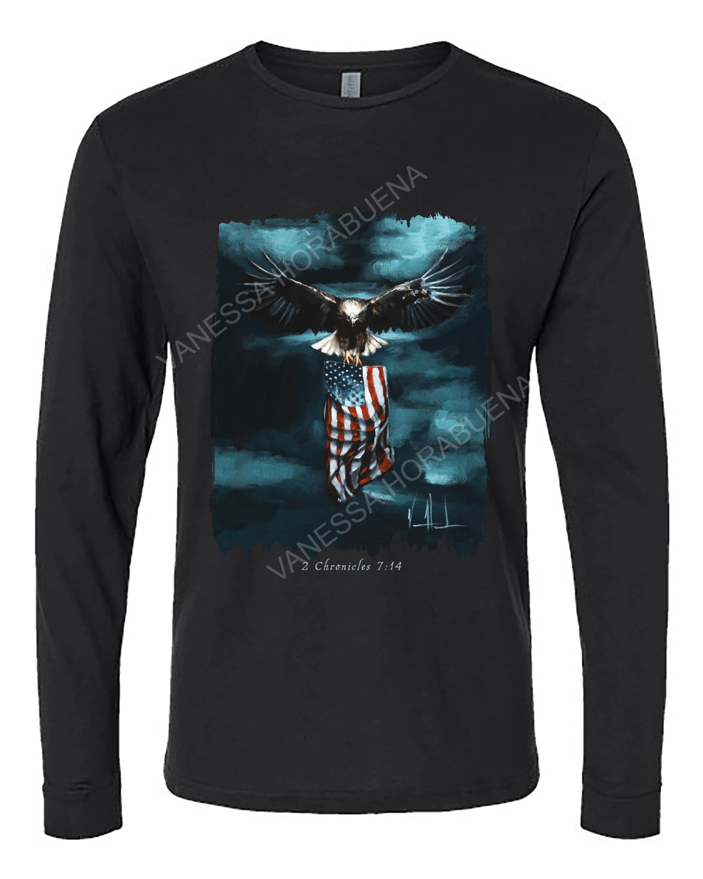 Revive Our Nation - Unisex T-Shirt Poly-Blend Vanessa Horabuena Long Sleeve Black Small