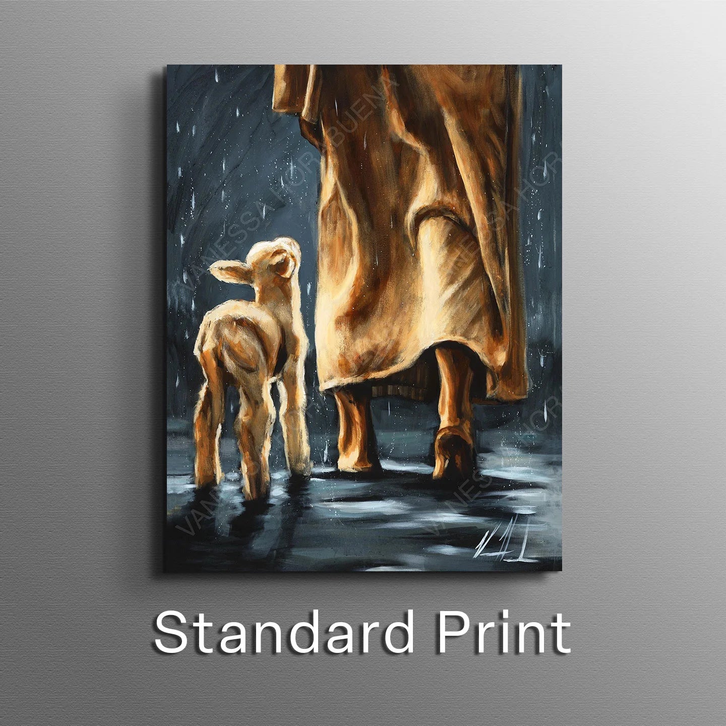 My Sheep Listen to My Voice - The Voice that Calms the Storm Jesus Art Print Vanessa Horabuena