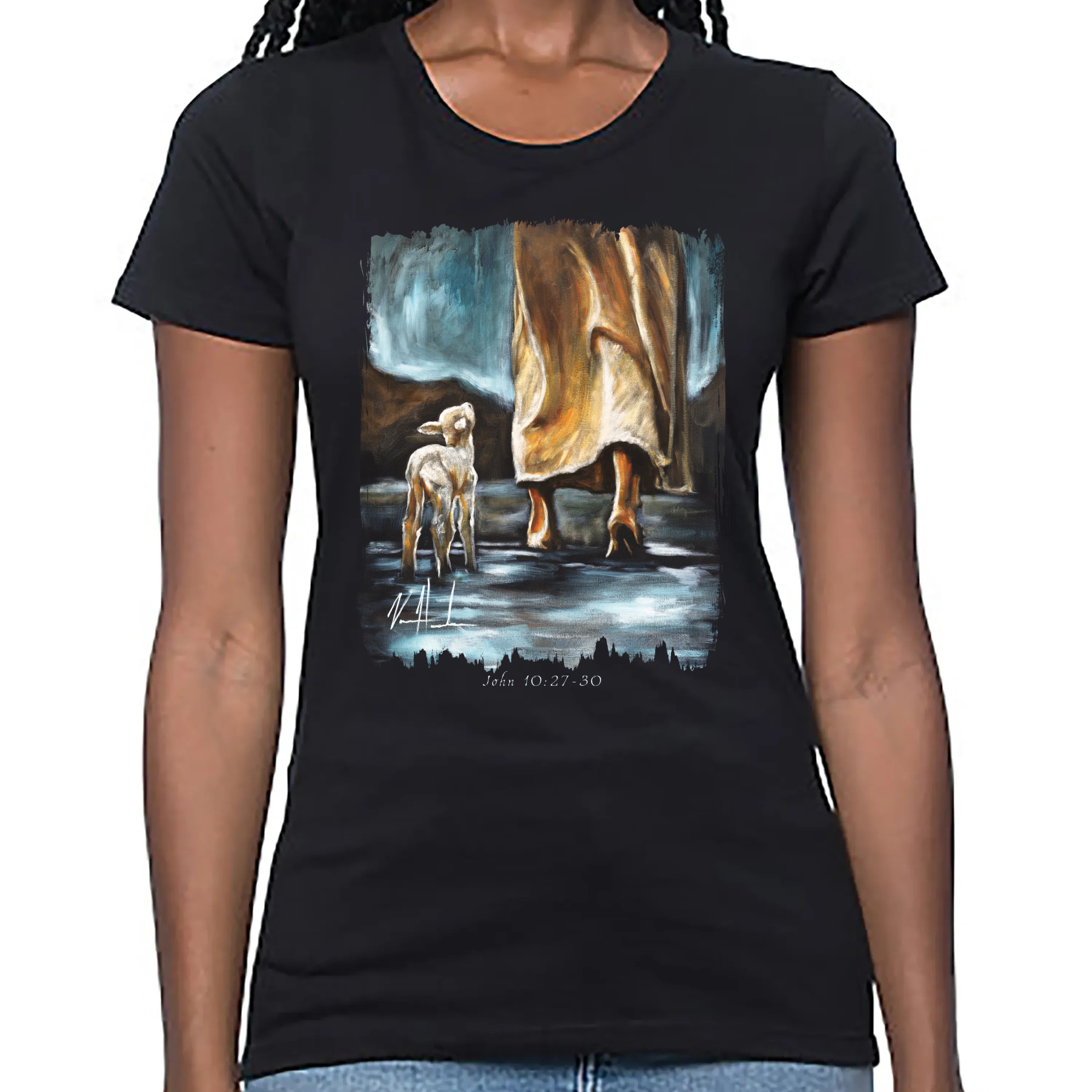 My Sheep Listen to My Voice - Women's T (Organic Bamboo) Vanessa Horabuena Short Sleeve Eclipse (Black) XS