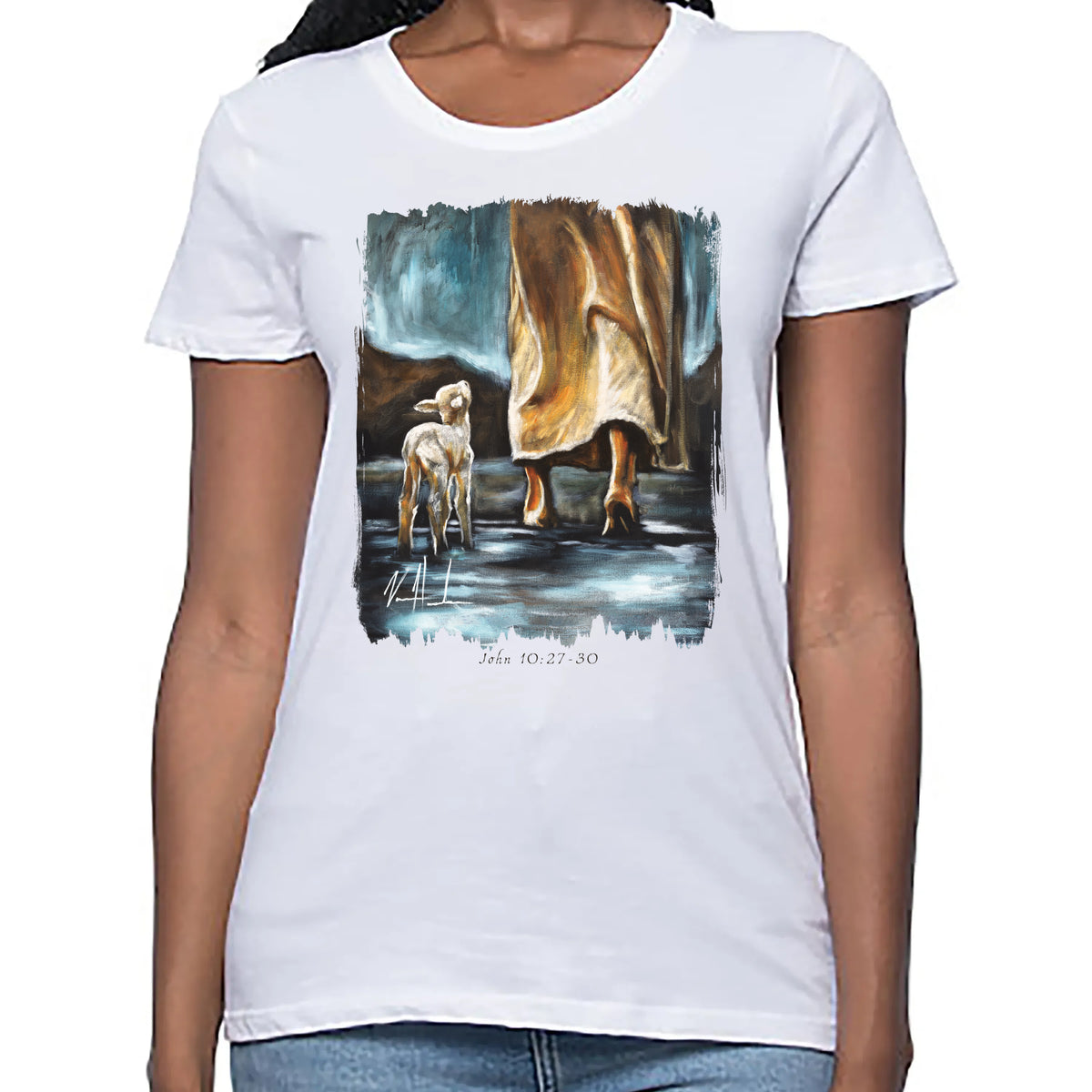 My Sheep Listen to My Voice - Women's T (Organic Bamboo) Vanessa Horabuena Short Sleeve Frost (White) XS