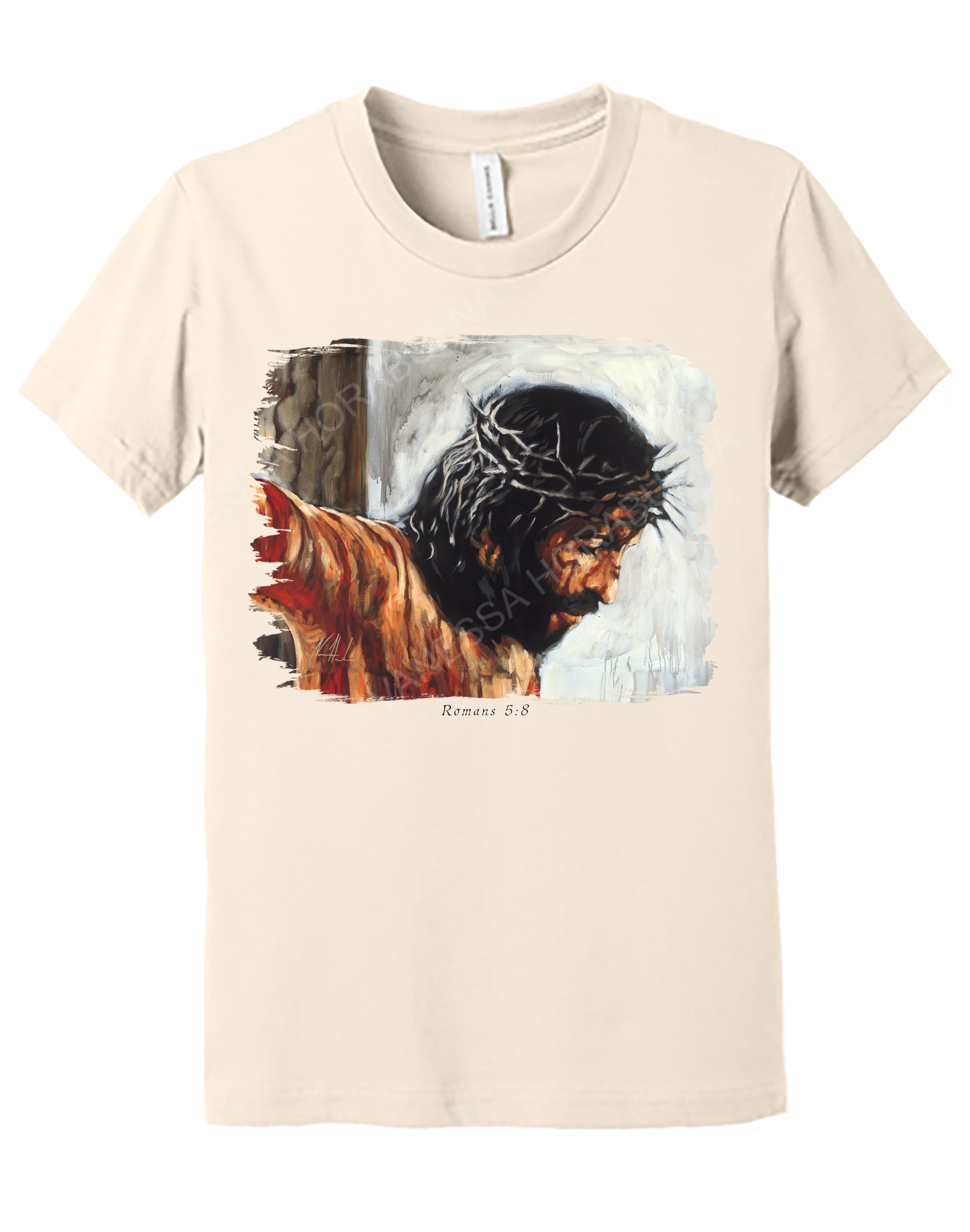 By His Wounds We Are Healed (White Background) - Kids T (Organic Cotton) Organic Cotton Vanessa Horabuena Kids Natural Small