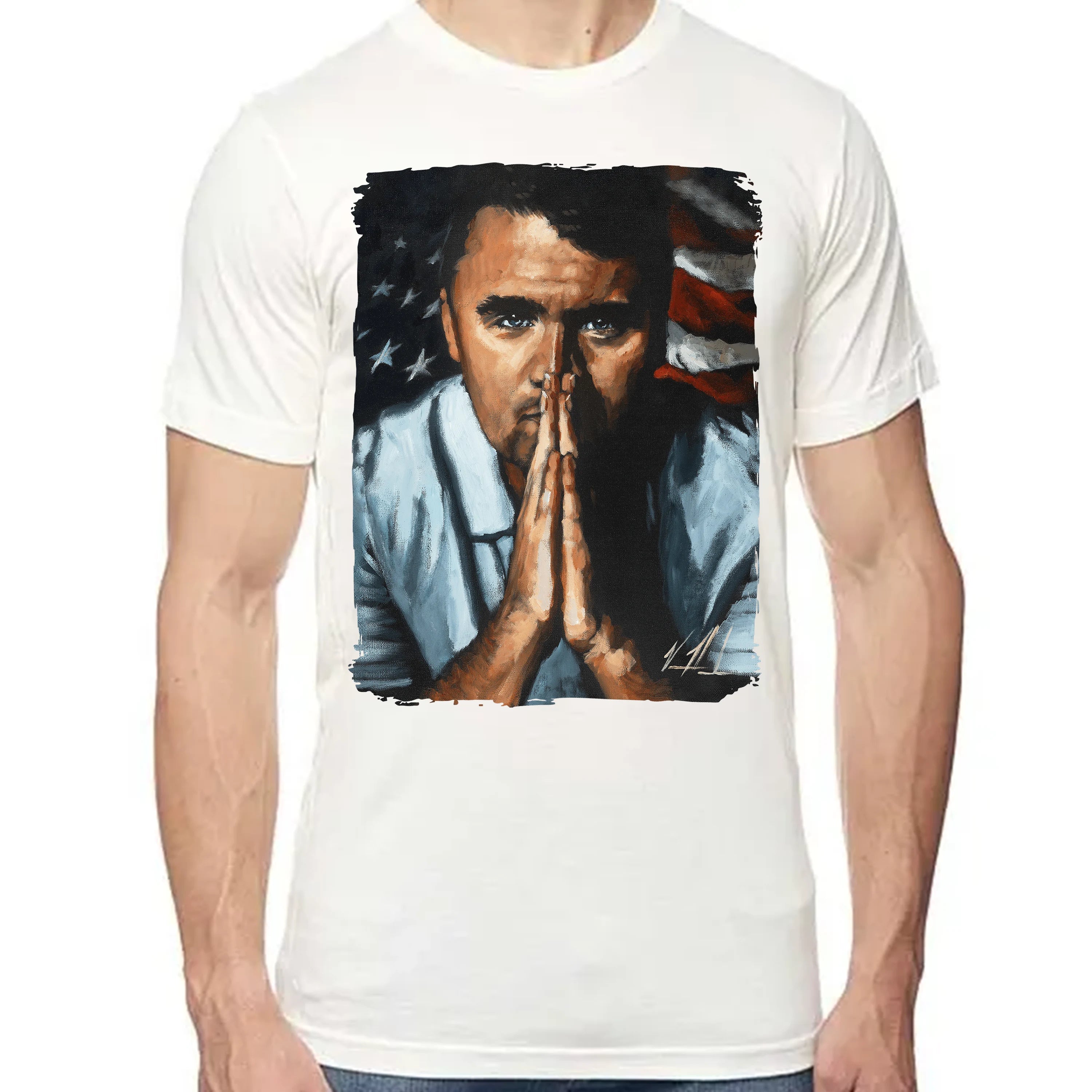 Charlie Kirk - A Patriot's Tribute - Unisex T (Premium Organic Fabric) Vanessa Horabuena Bamboo Natural Small