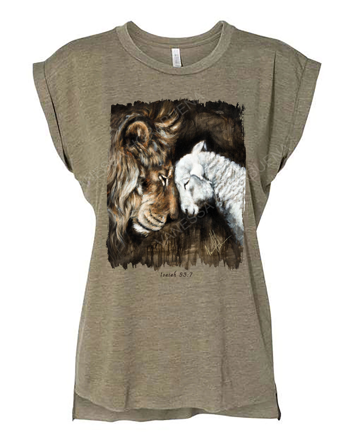 Compassion of a King - Ladies Rolled Sleeve Muscle T-Shirt