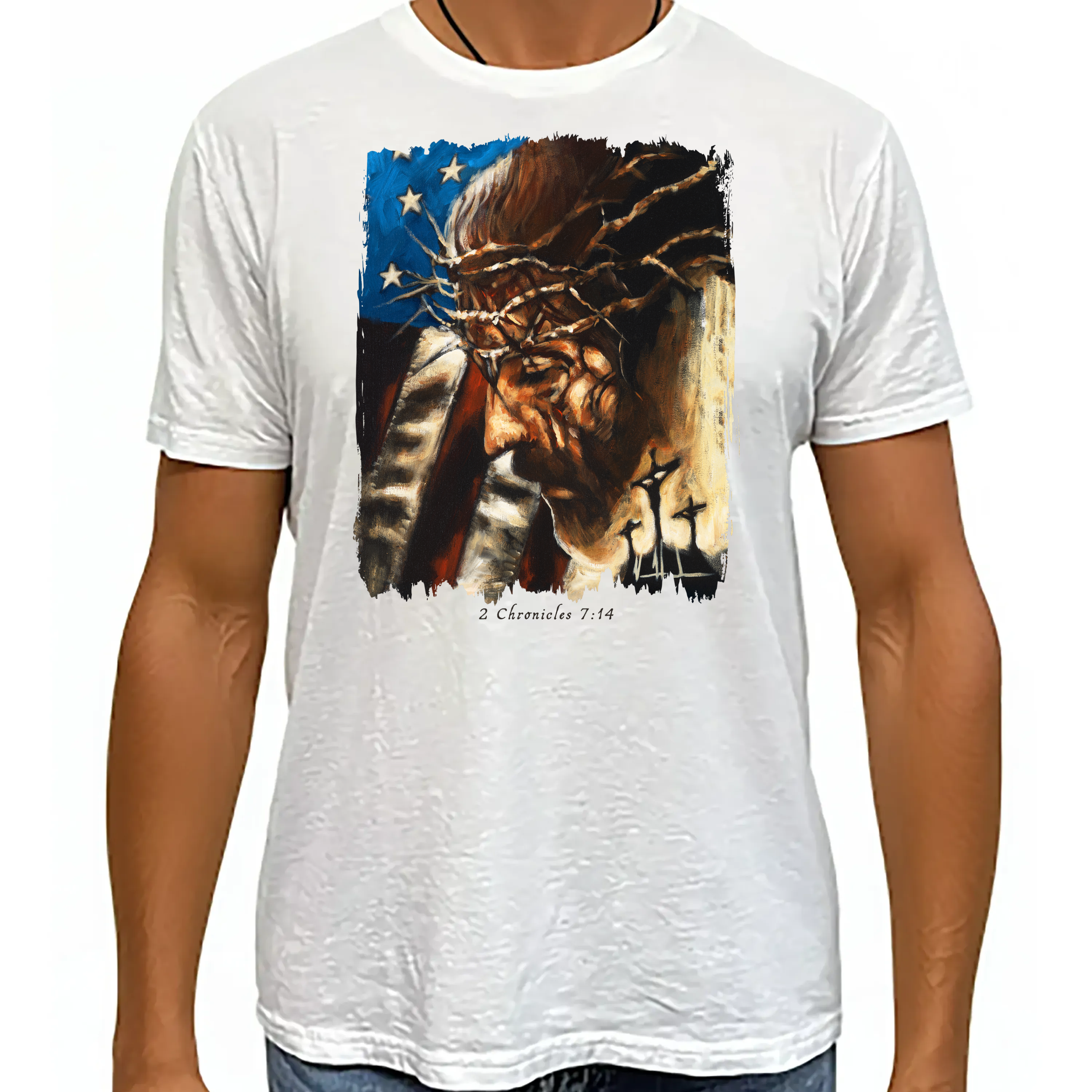One Nation Under God - Unisex T (Organic Bamboo) Vanessa Horabuena Short Sleeve Frost (White) XS