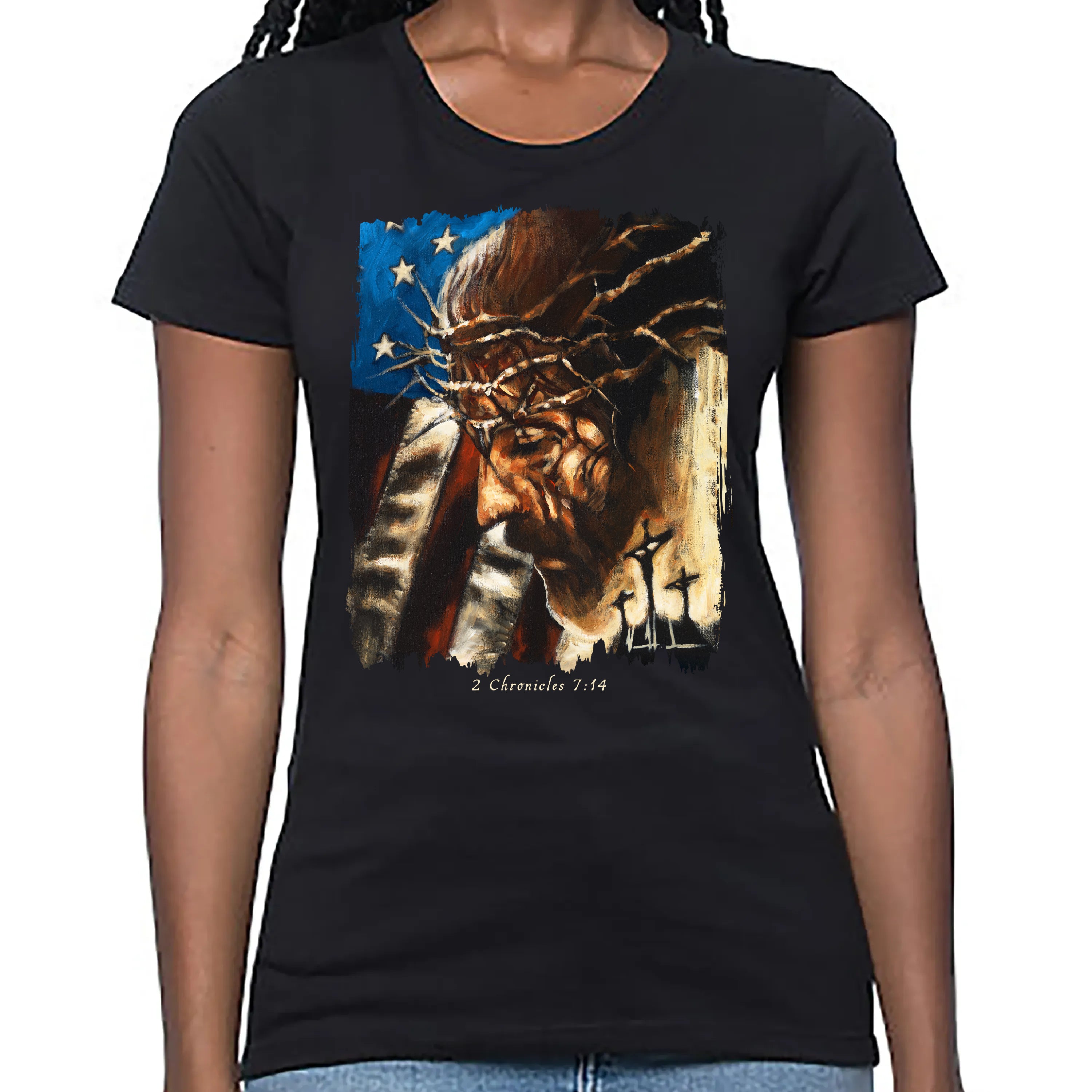 One Nation Under God - Women's T (Organic Bamboo) Vanessa Horabuena Short Sleeve Eclipse (Black) XS
