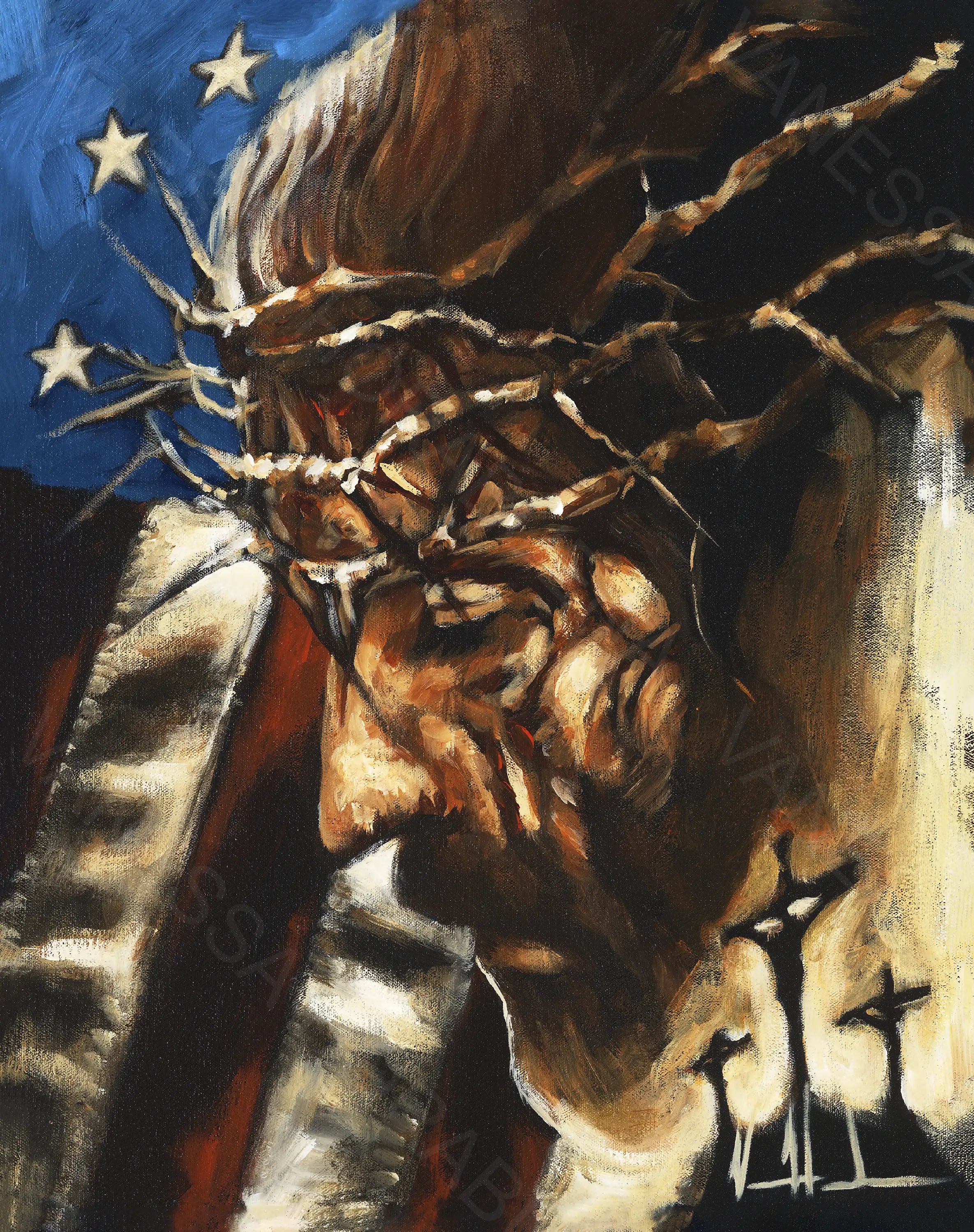 One Nation Under God Patriotic Art Print Vanessa Horabuena