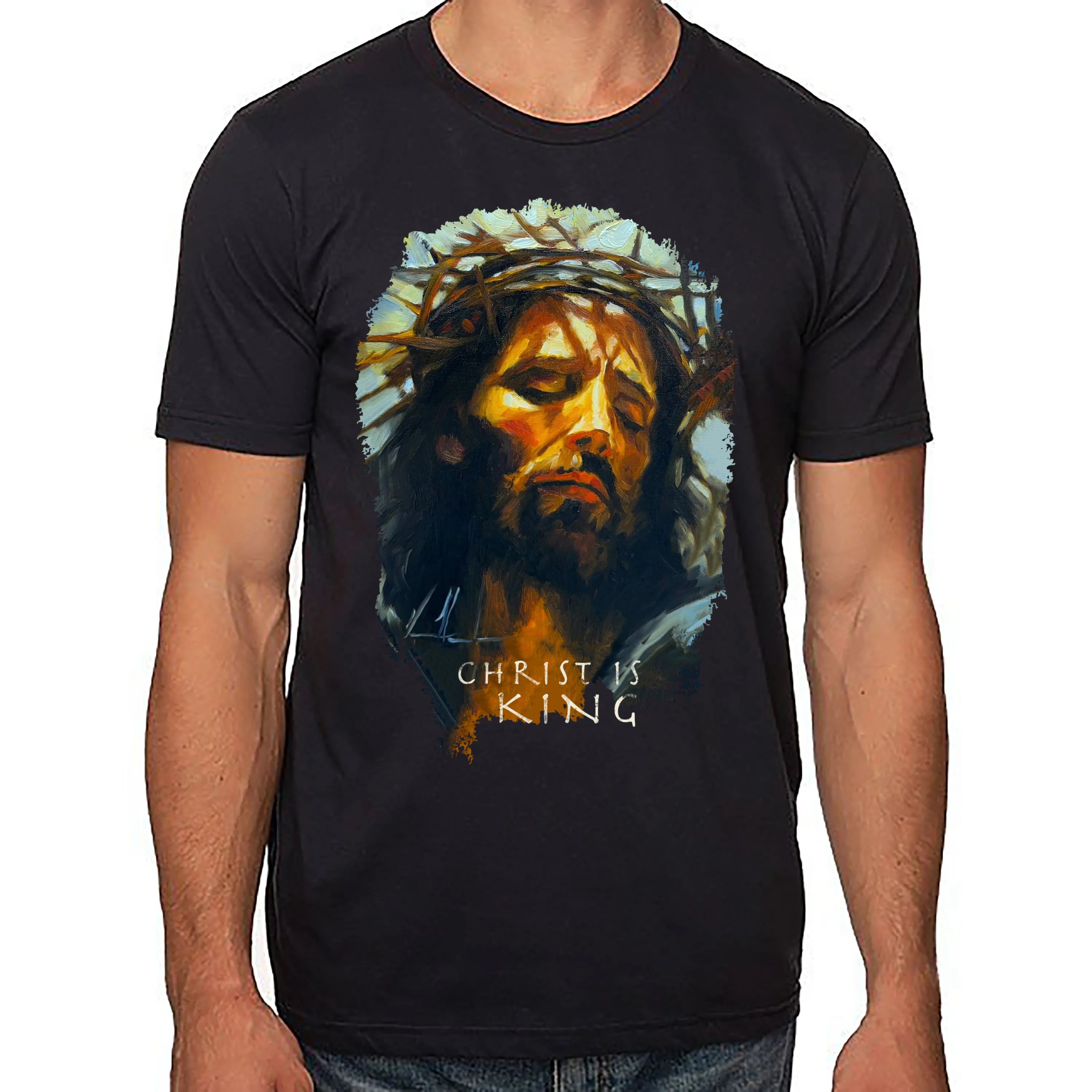Christ Is King - Unisex T (Organic Cotton) Organic Cotton Vanessa Horabuena Short Sleeve Night (Black) XS