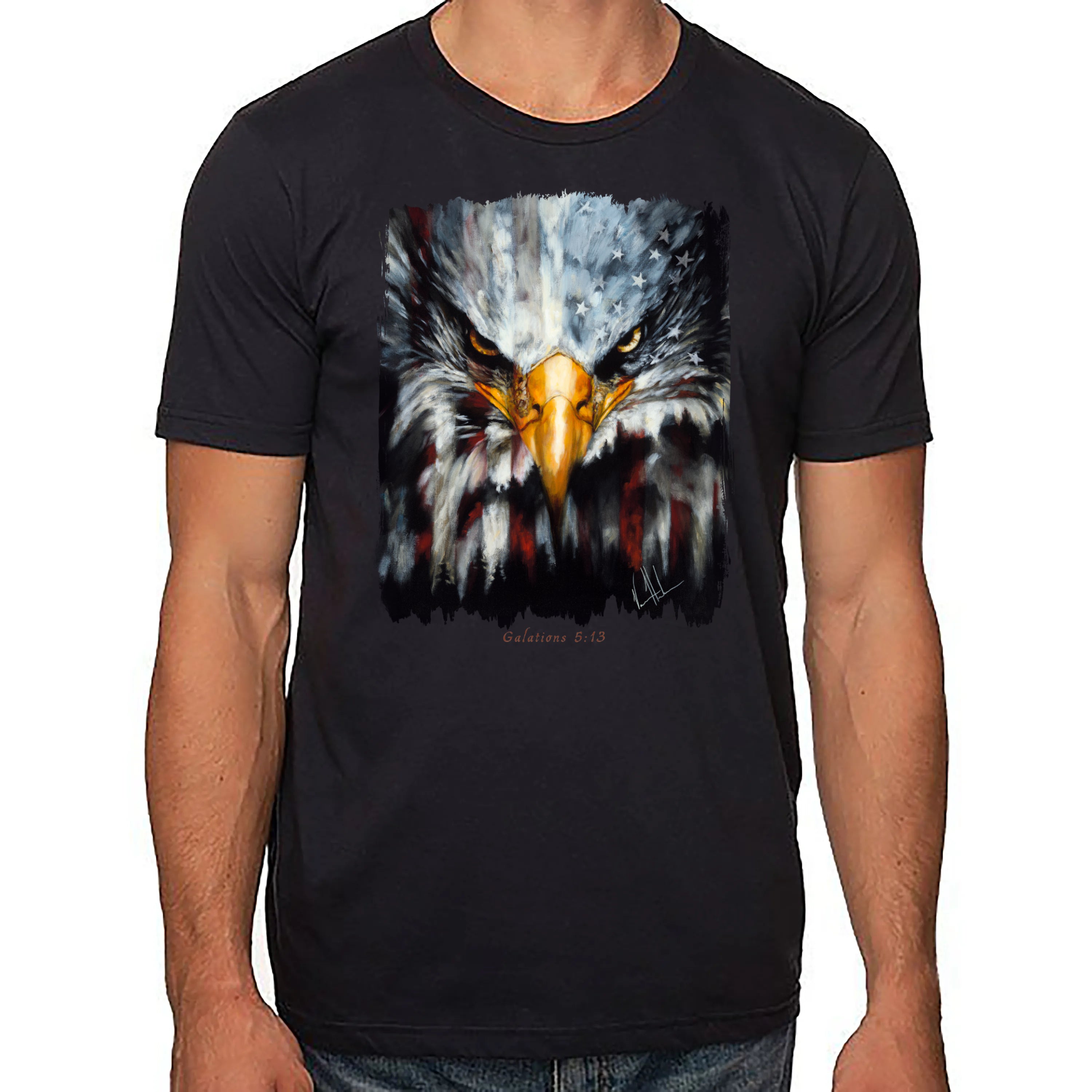Stripes Of Freedom - Unisex T (Organic Cotton) Organic Cotton Vanessa Horabuena Short Sleeve Night (Black) XS