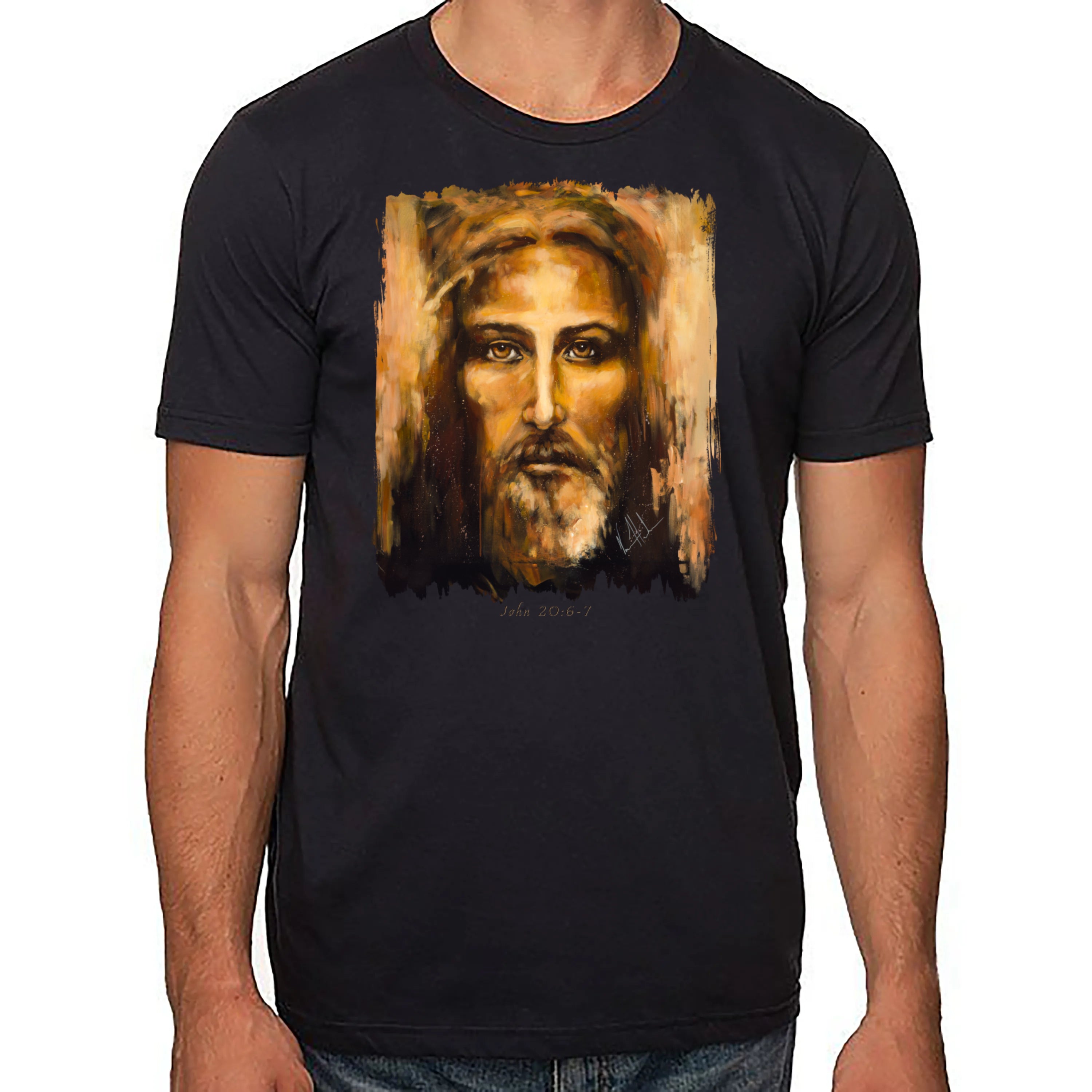 The Shroud Of Turin - Resurrection Light - Unisex T (Organic Cotton) Organic Cotton Vanessa Horabuena Short Sleeve Night (Black) XS