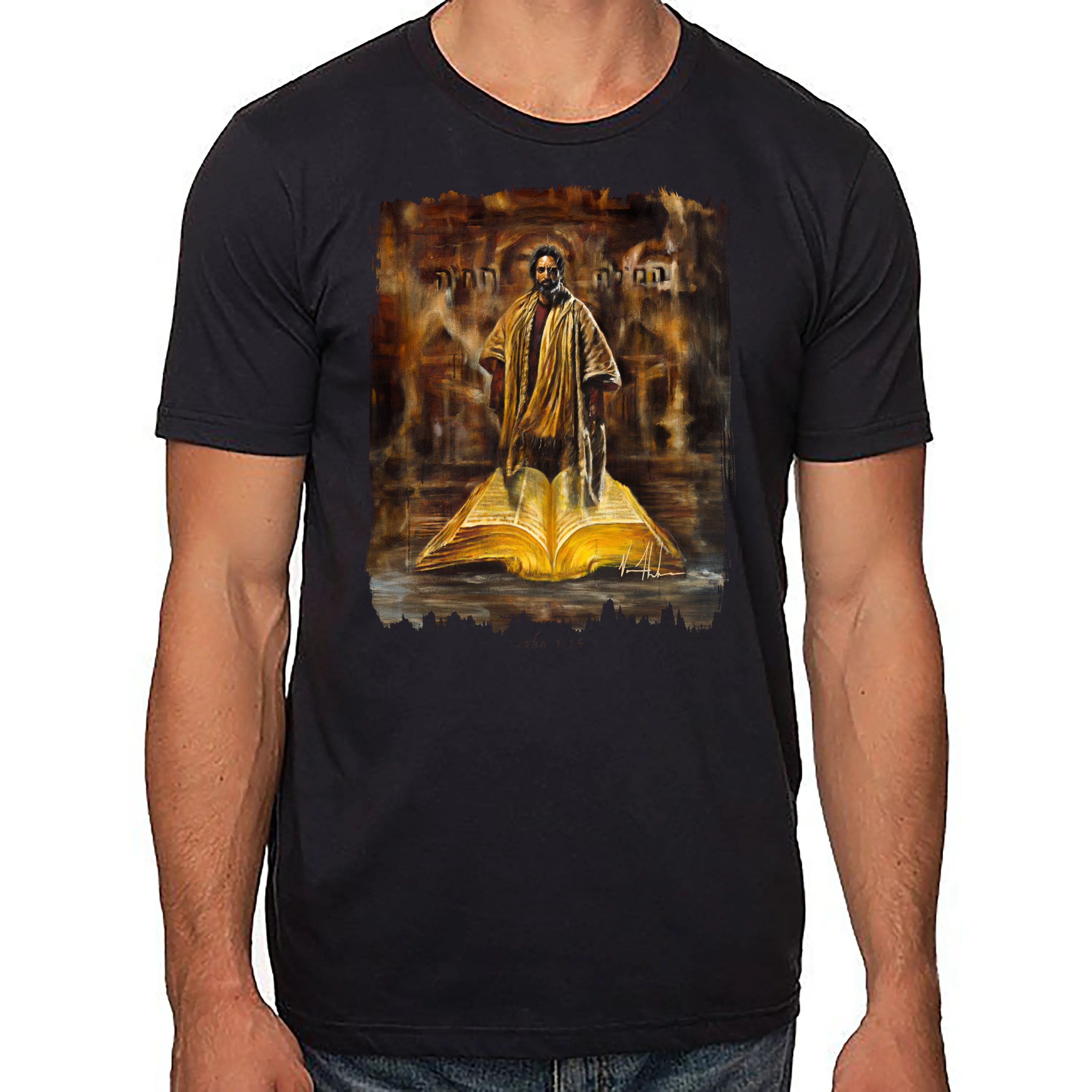 The Living Word - Unisex T (Organic Cotton) Organic Cotton Vanessa Horabuena Short Sleeve Night (Black) XS