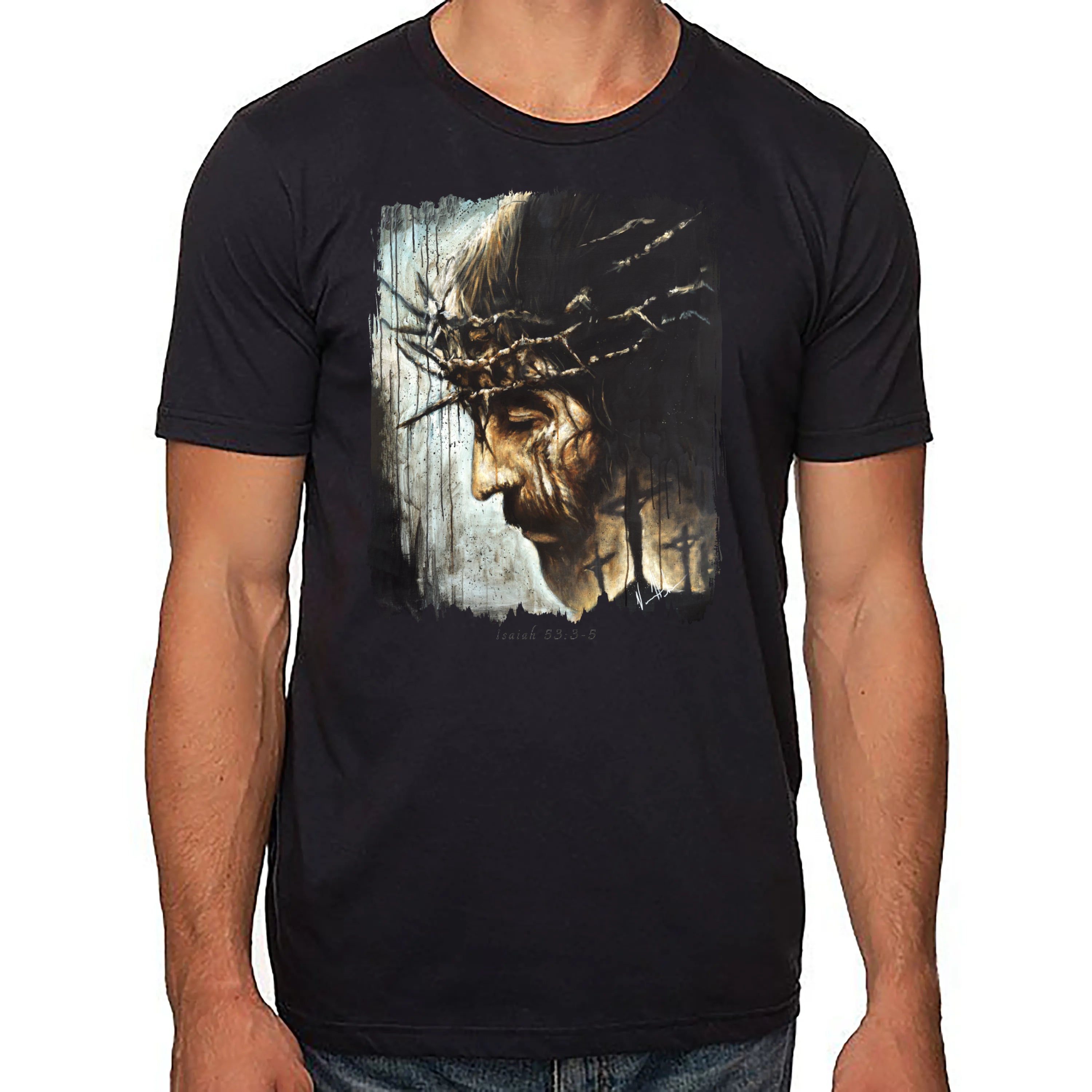 Redeemer's Love With Crosses - Unisex T (Organic Cotton) Organic Cotton Vanessa Horabuena Short Sleeve Night (Black) XS