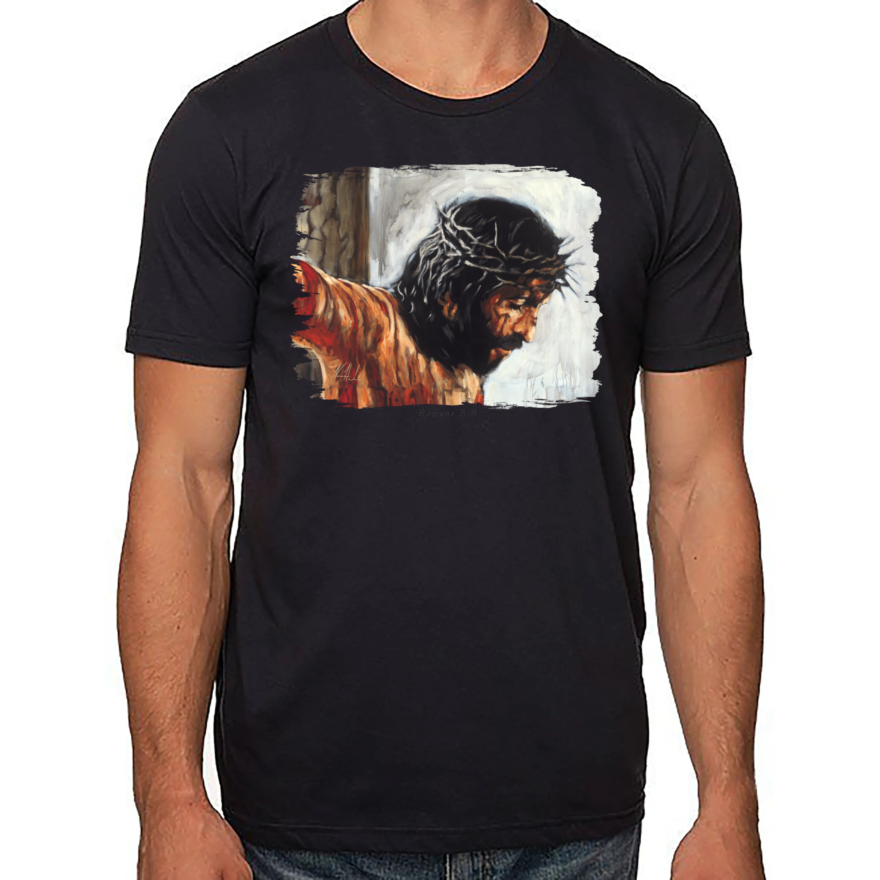 By His Wounds We Are Healed - Unisex T (Organic Cotton) Organic Cotton Vanessa Horabuena Short Sleeve Night (Black) XS