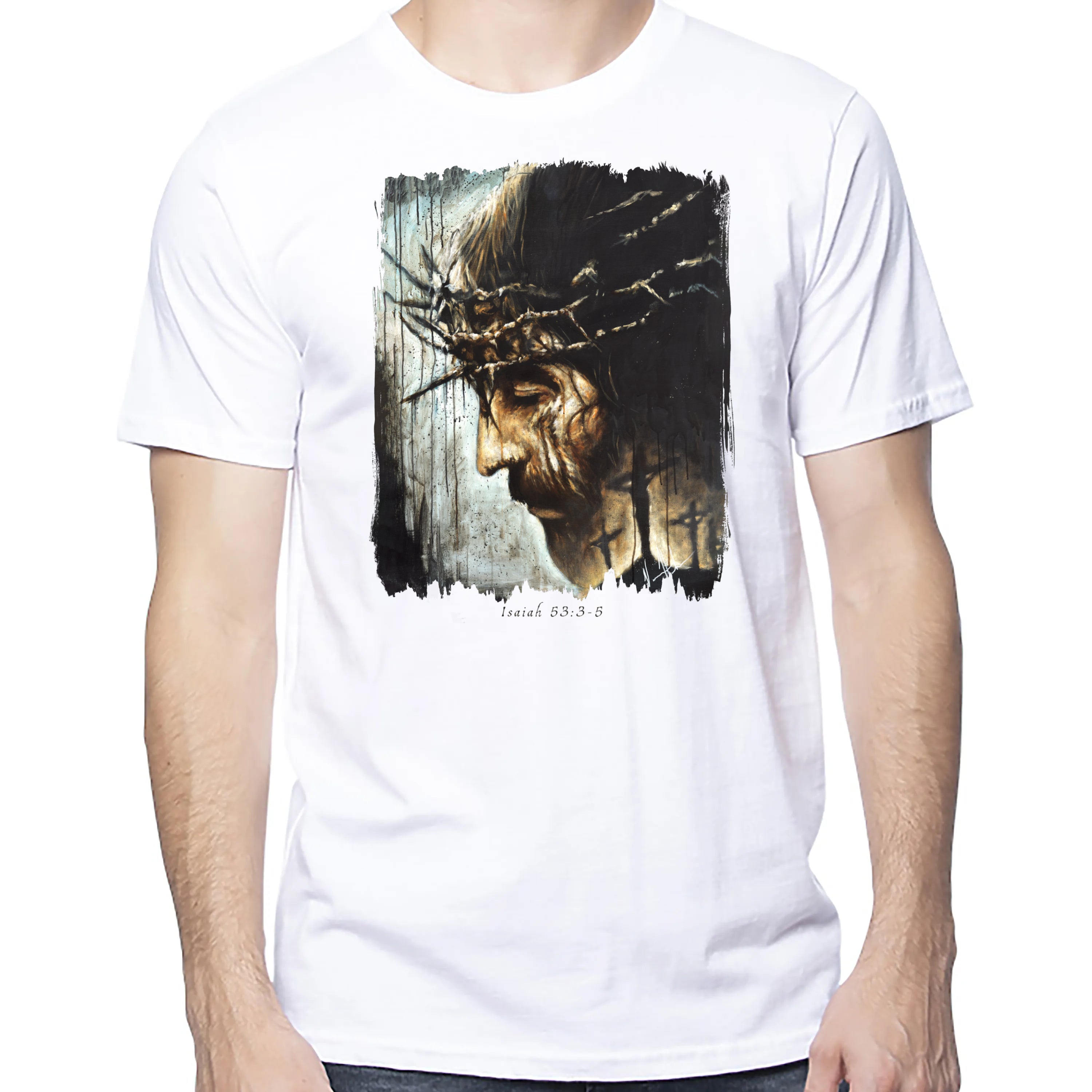 Redeemer's Love With Crosses - Unisex T (Organic Cotton) Organic Cotton Vanessa Horabuena Short Sleeve Salt (White) XS
