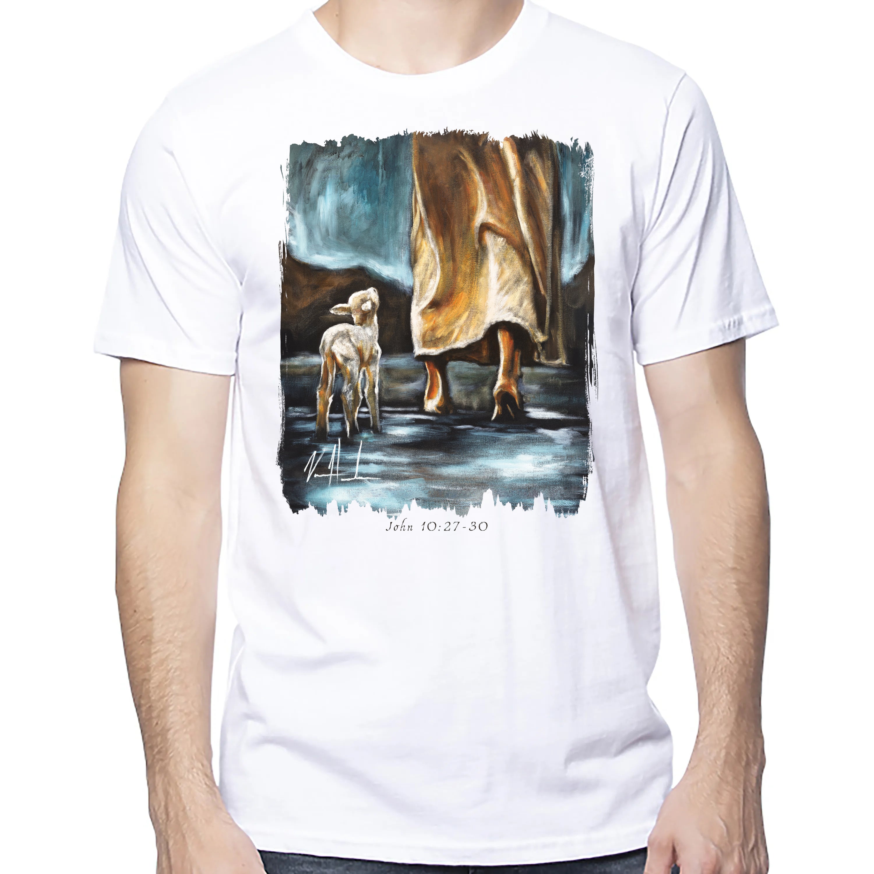 My Sheep Listen To My Voice - Unisex T (Organic Cotton) Organic Cotton Vanessa Horabuena Short Sleeve Salt (White) XS