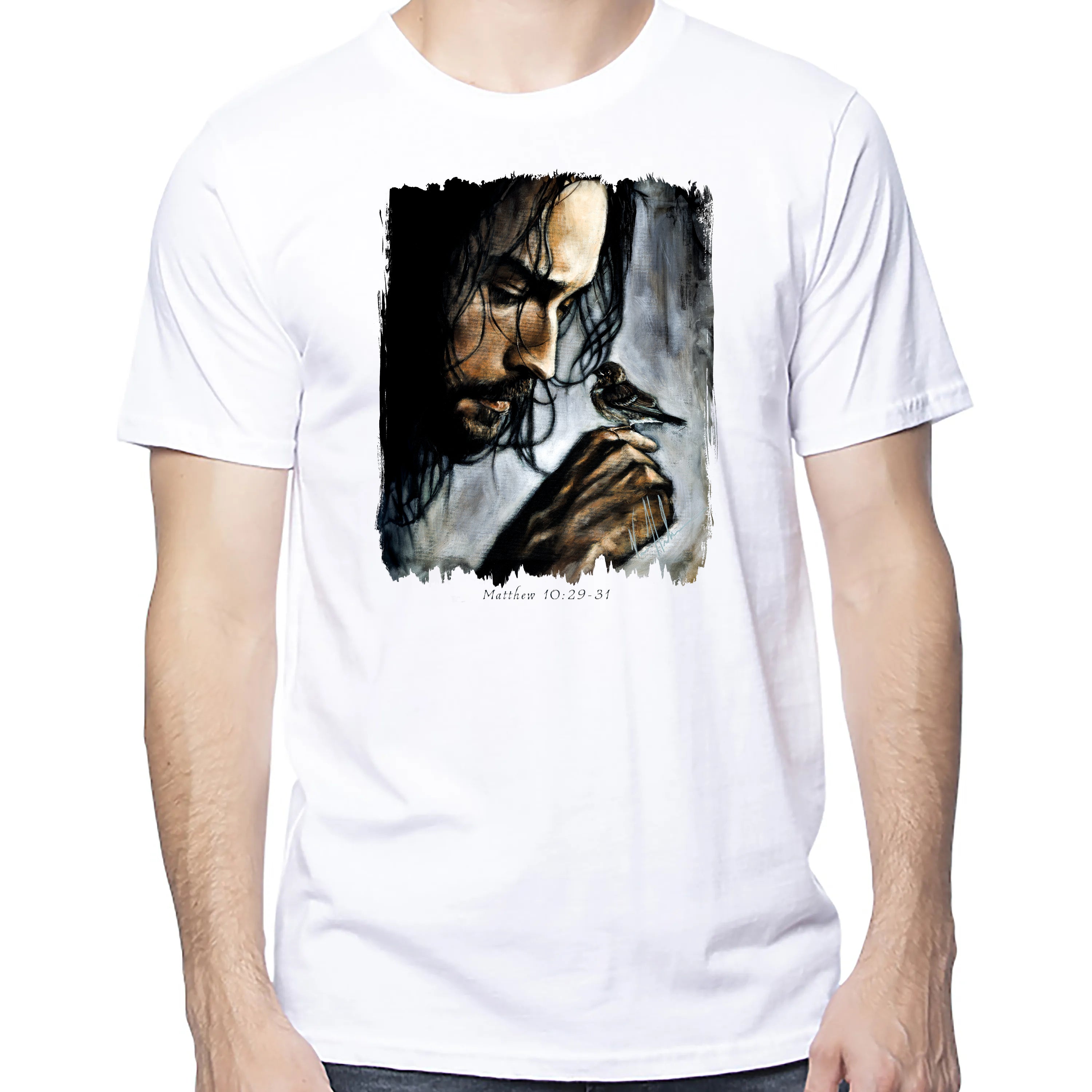 Watcher Of The Sparrow - Unisex T (Organic Cotton) Organic Cotton Vanessa Horabuena Short Sleeve Salt (White) XS