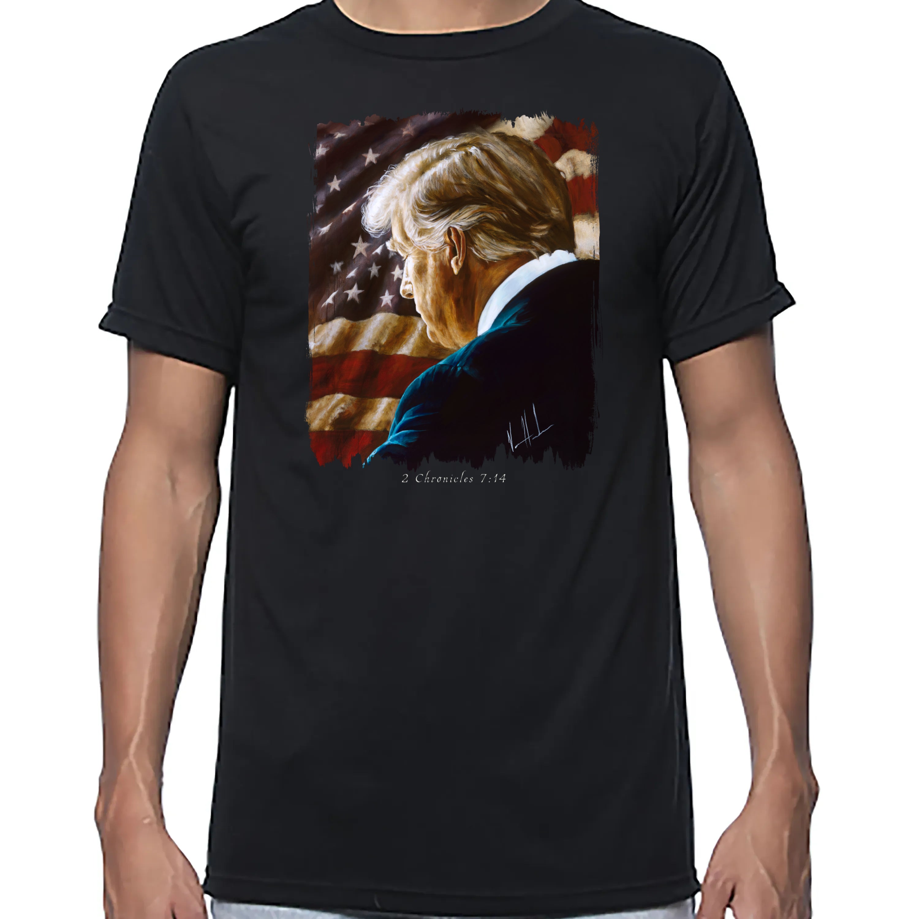 Prayers for Our Nation - Unisex T (Organic Bamboo) Vanessa Horabuena Short Sleeve Eclipse (Black) XS