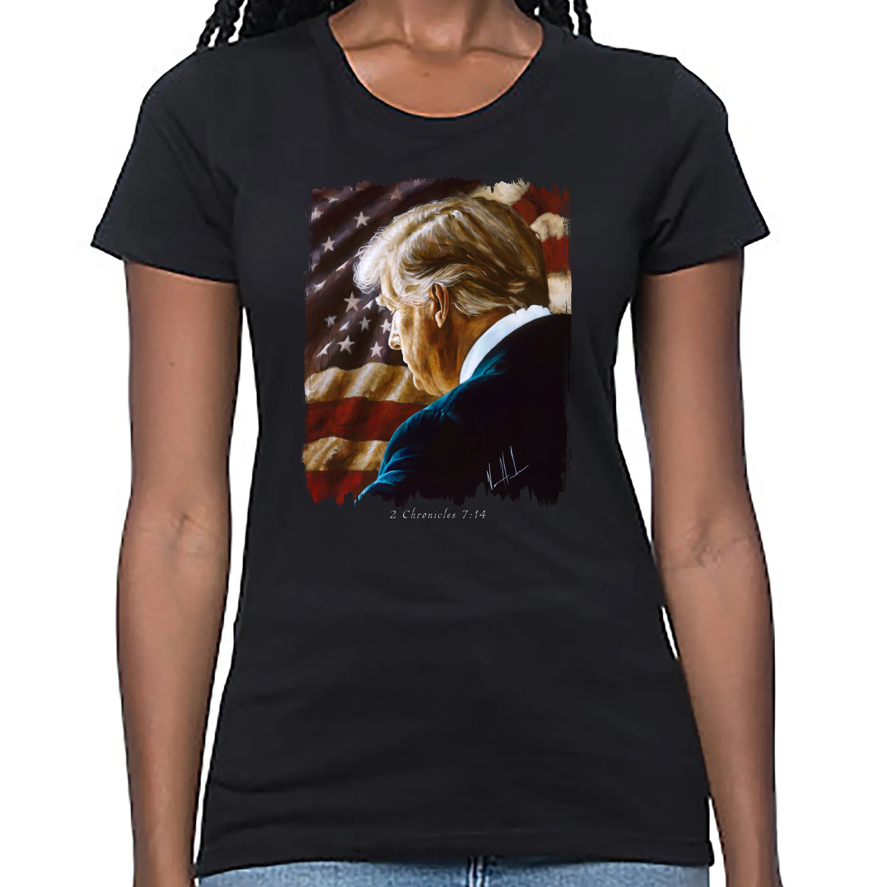 Prayers for Our Nation - Women's T (Organic Bamboo) Vanessa Horabuena Short Sleeve Eclipse (Black) XS