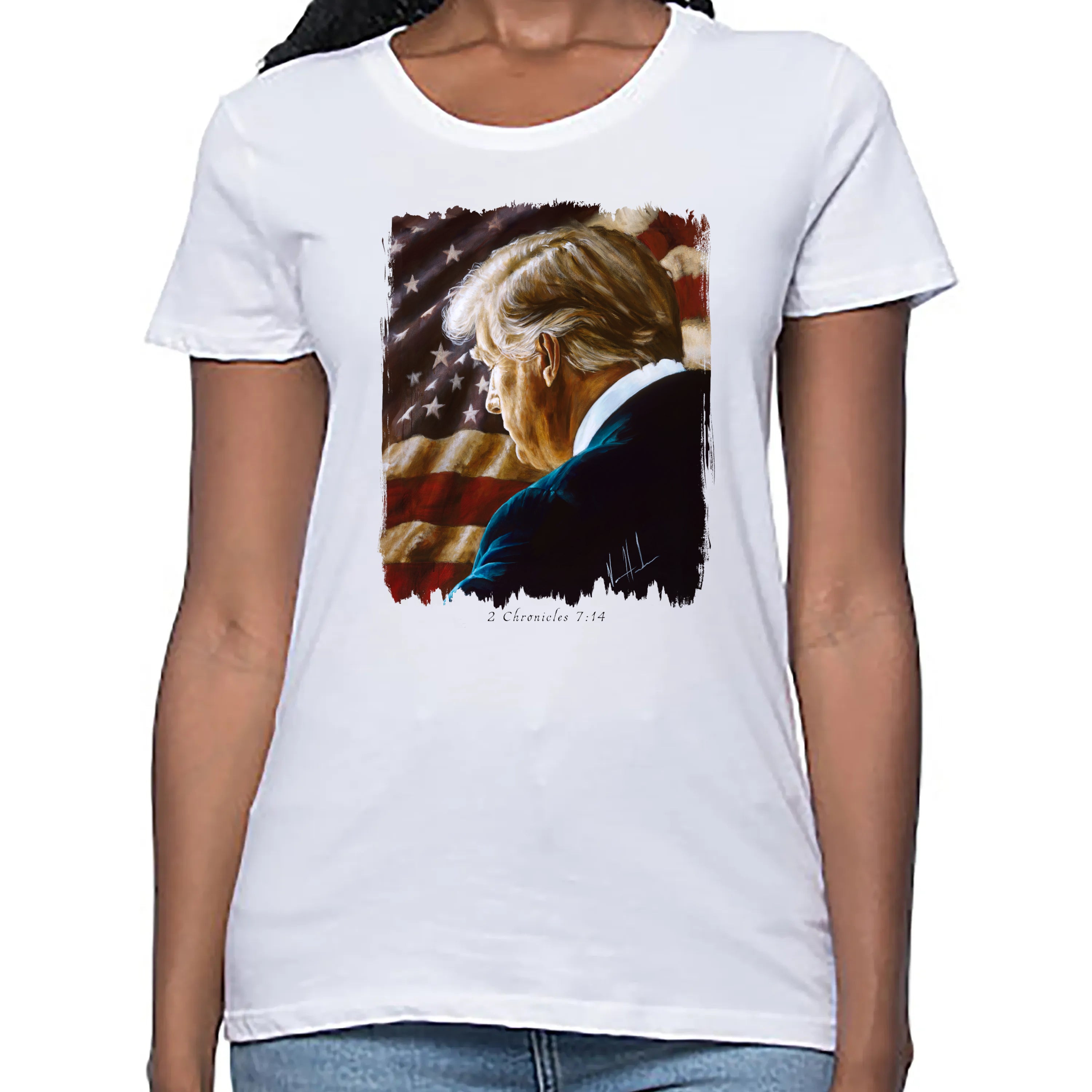 Prayers for Our Nation - Women's T (Organic Bamboo) Vanessa Horabuena Short Sleeve Frost (White) XS