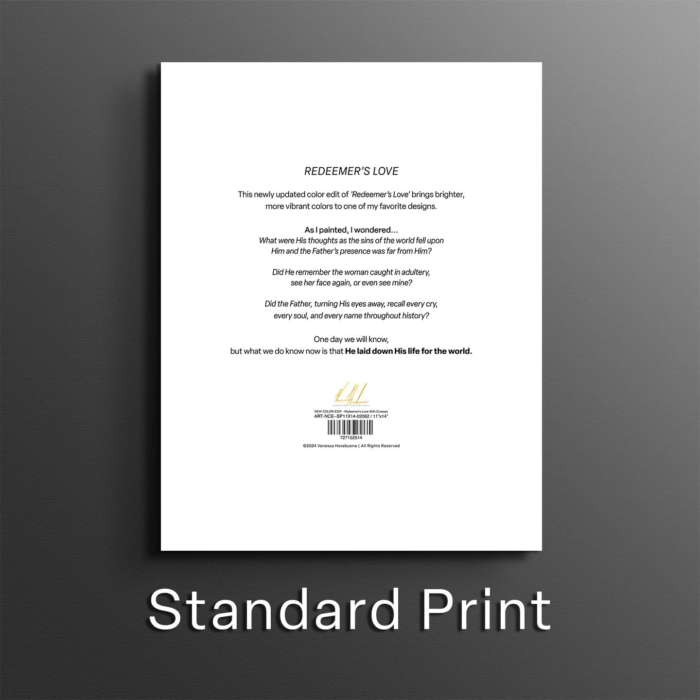 NEW COLOR EDIT - Redeemer's Love With Crosses Jesus Art Print Vanessa Horabuena