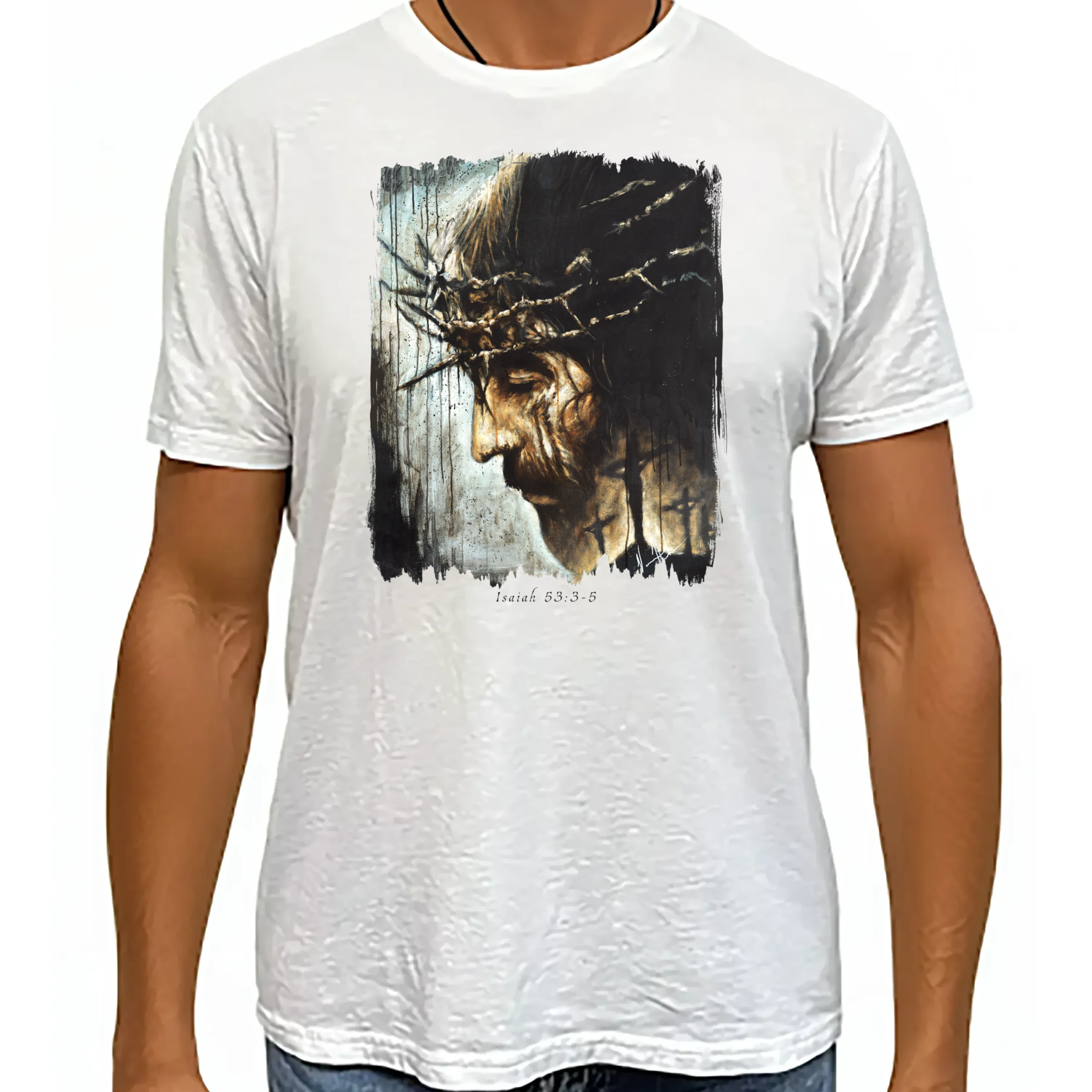 Redeemer's Love With Crosses - Unisex T (Organic Bamboo) Vanessa Horabuena Short Sleeve Frost (White) XS