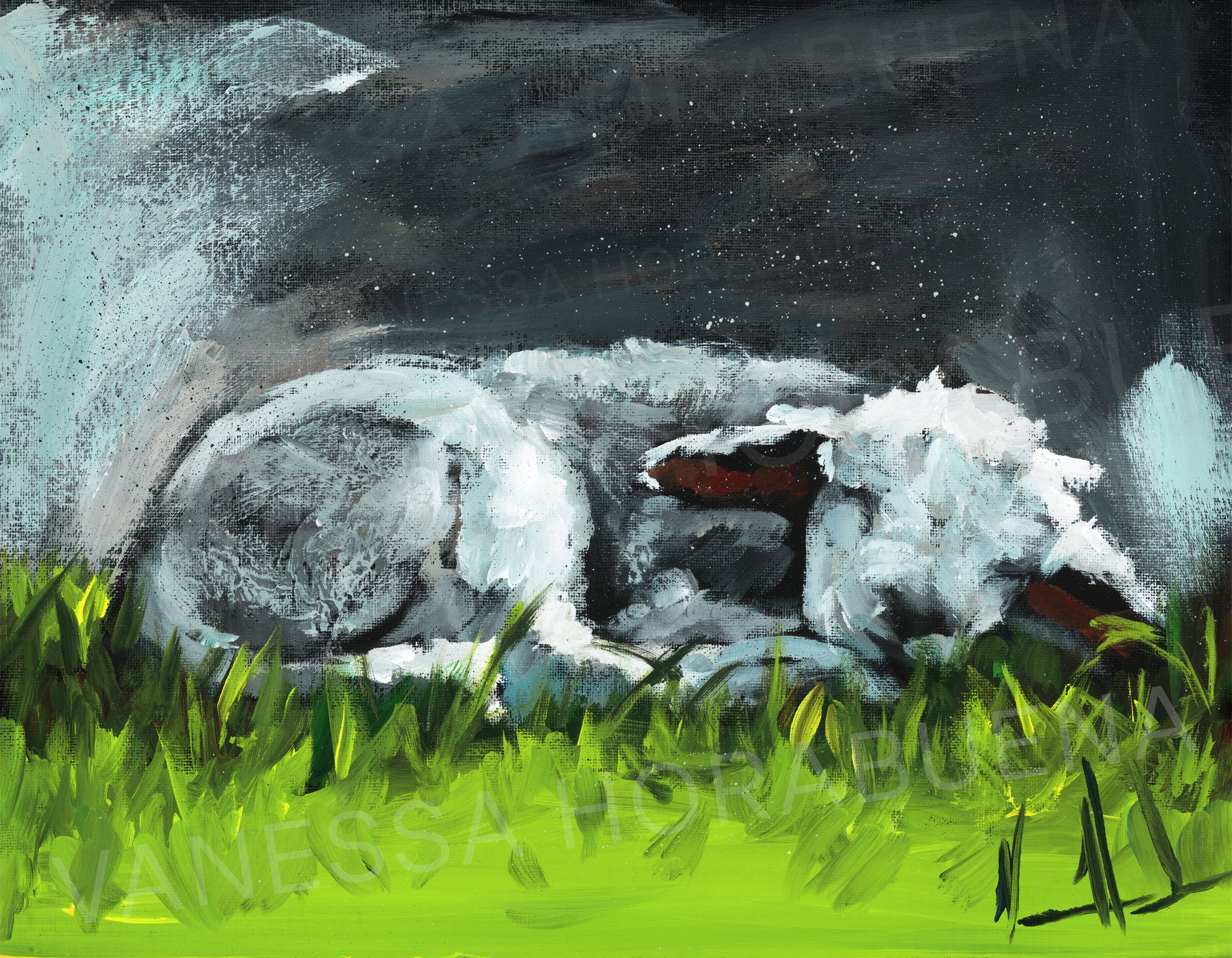 Resting in Heaven's Hands (Hand Embellishment Canvas Print) Vanessa Horabuena