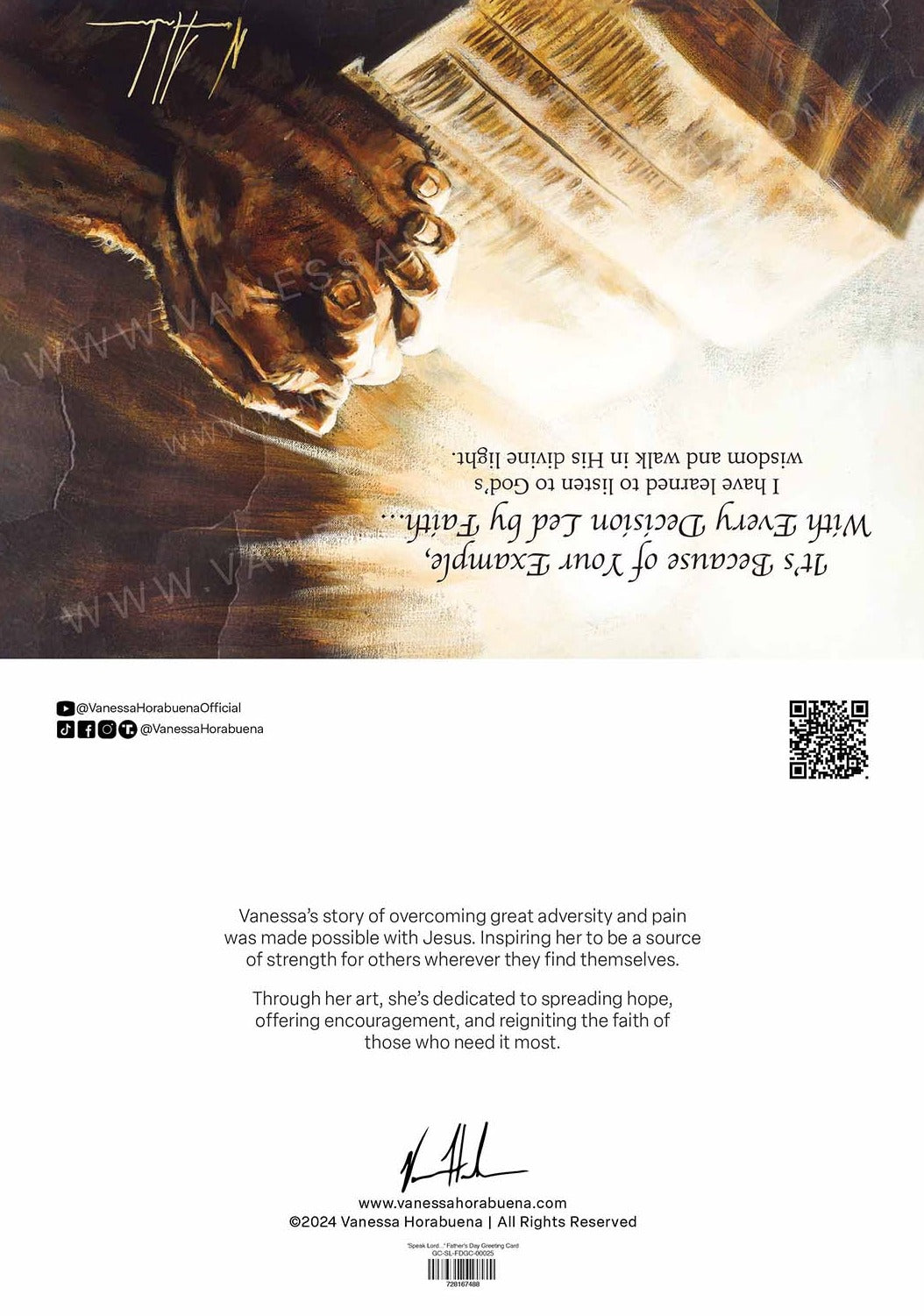 'Speak Lord...' Father's Day Greeting Card Vanessa Horabuena