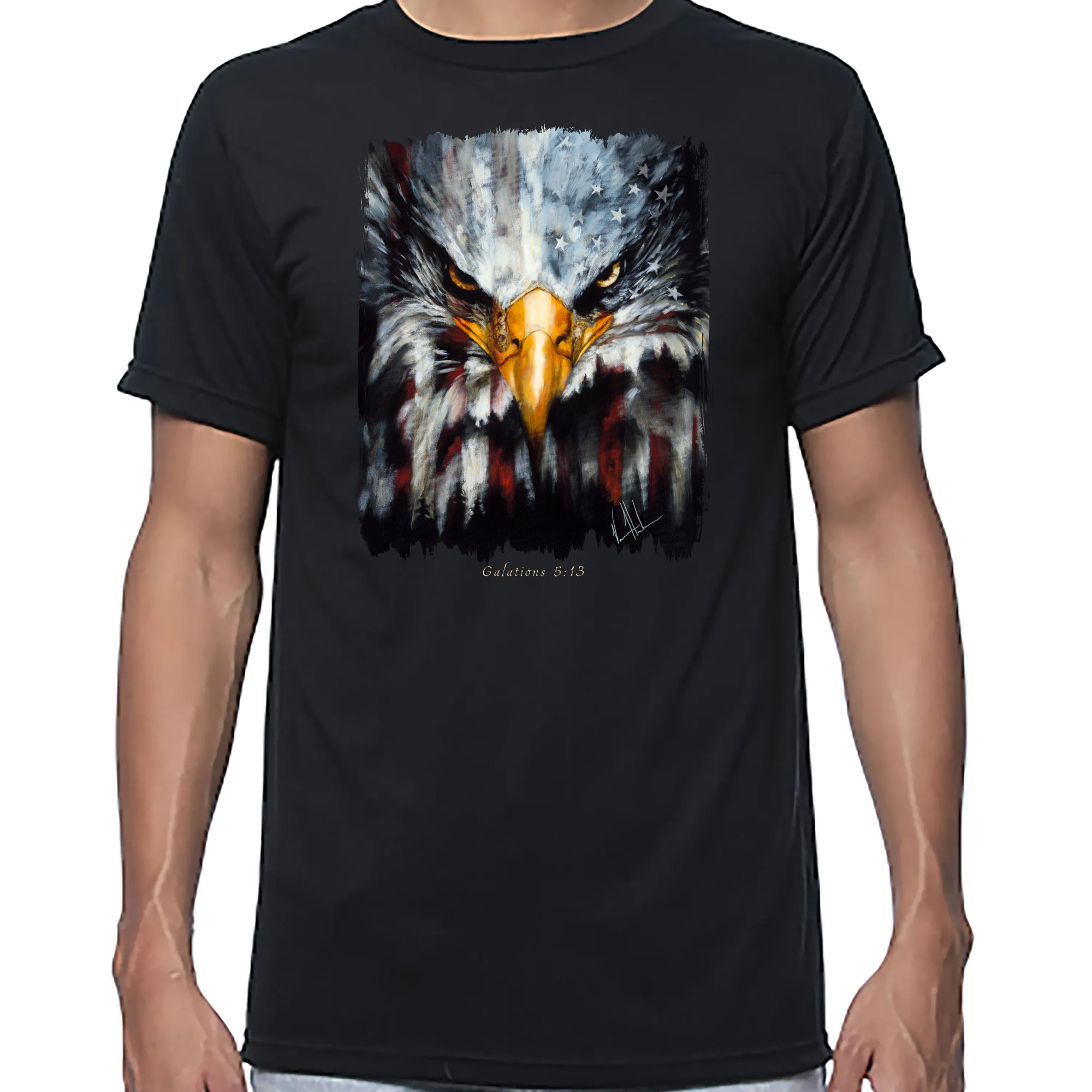 Stripes Of Freedom - Unisex T (Premium Organic Fabric) Vanessa Horabuena Bamboo Black Small