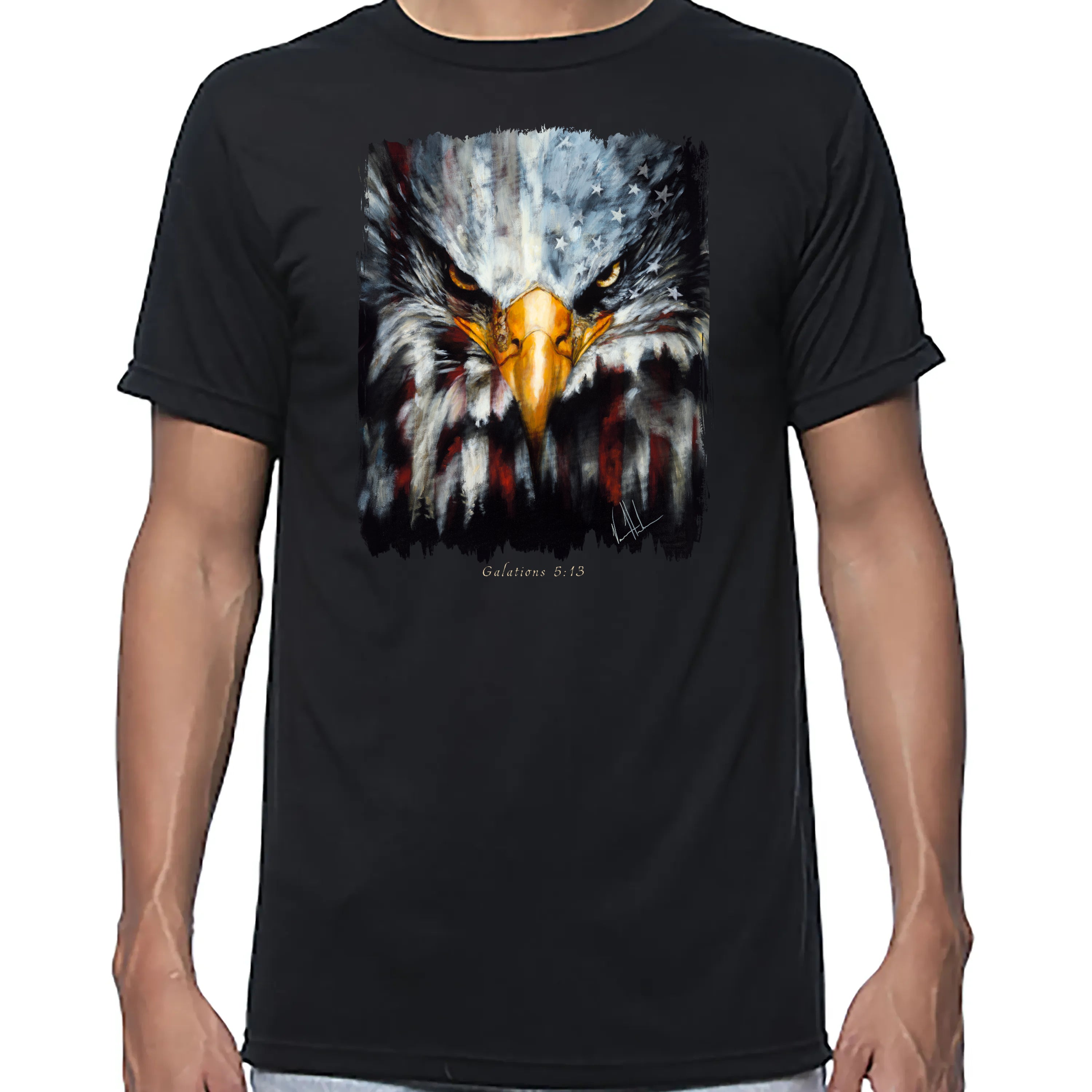 Stripes of Freedom - Unisex T (Organic Bamboo) Organic Bamboo Vanessa Horabuena Short Sleeve Eclipse (Black) XS