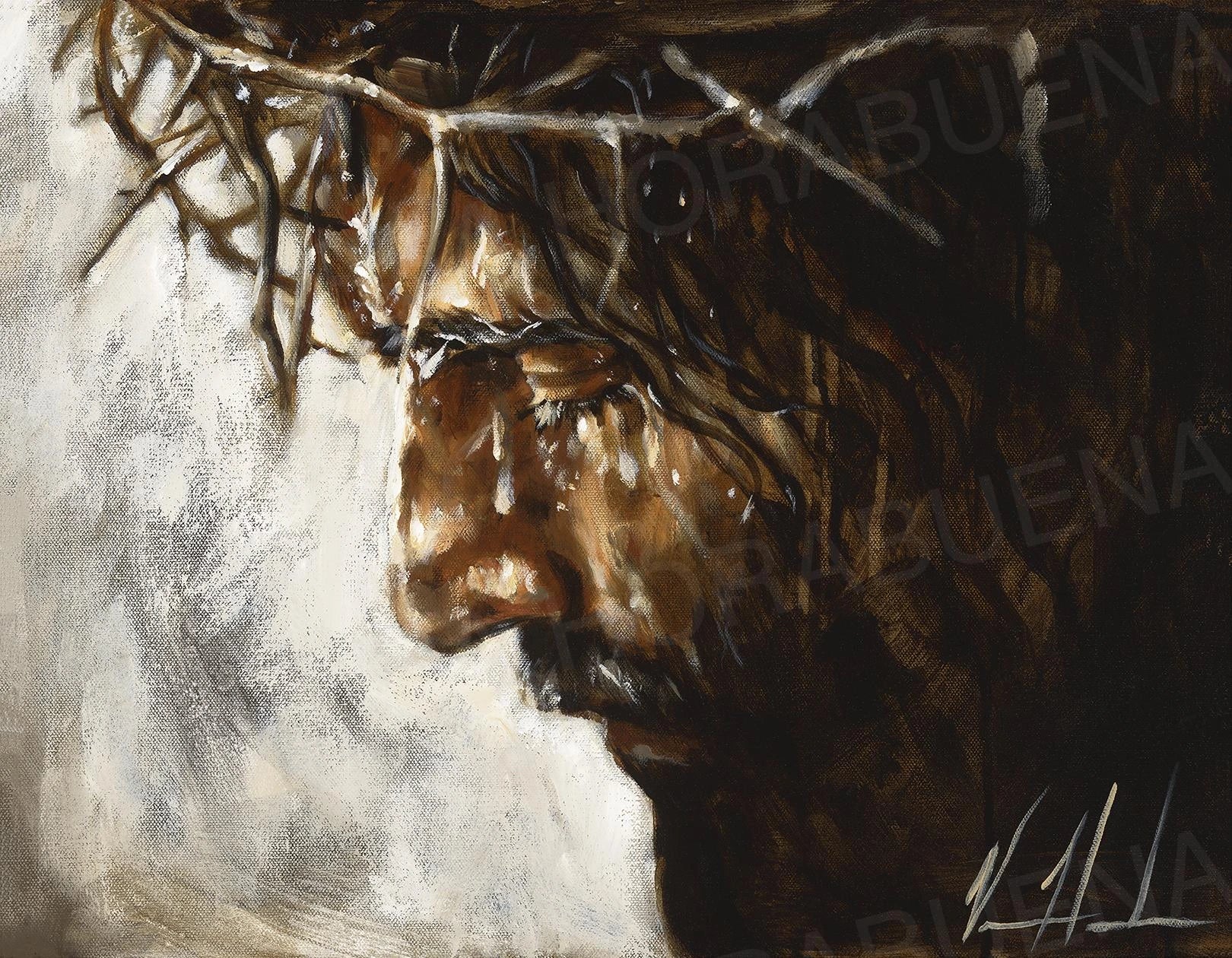 Tears of Heaven Jesus Art Print Vanessa Horabuena