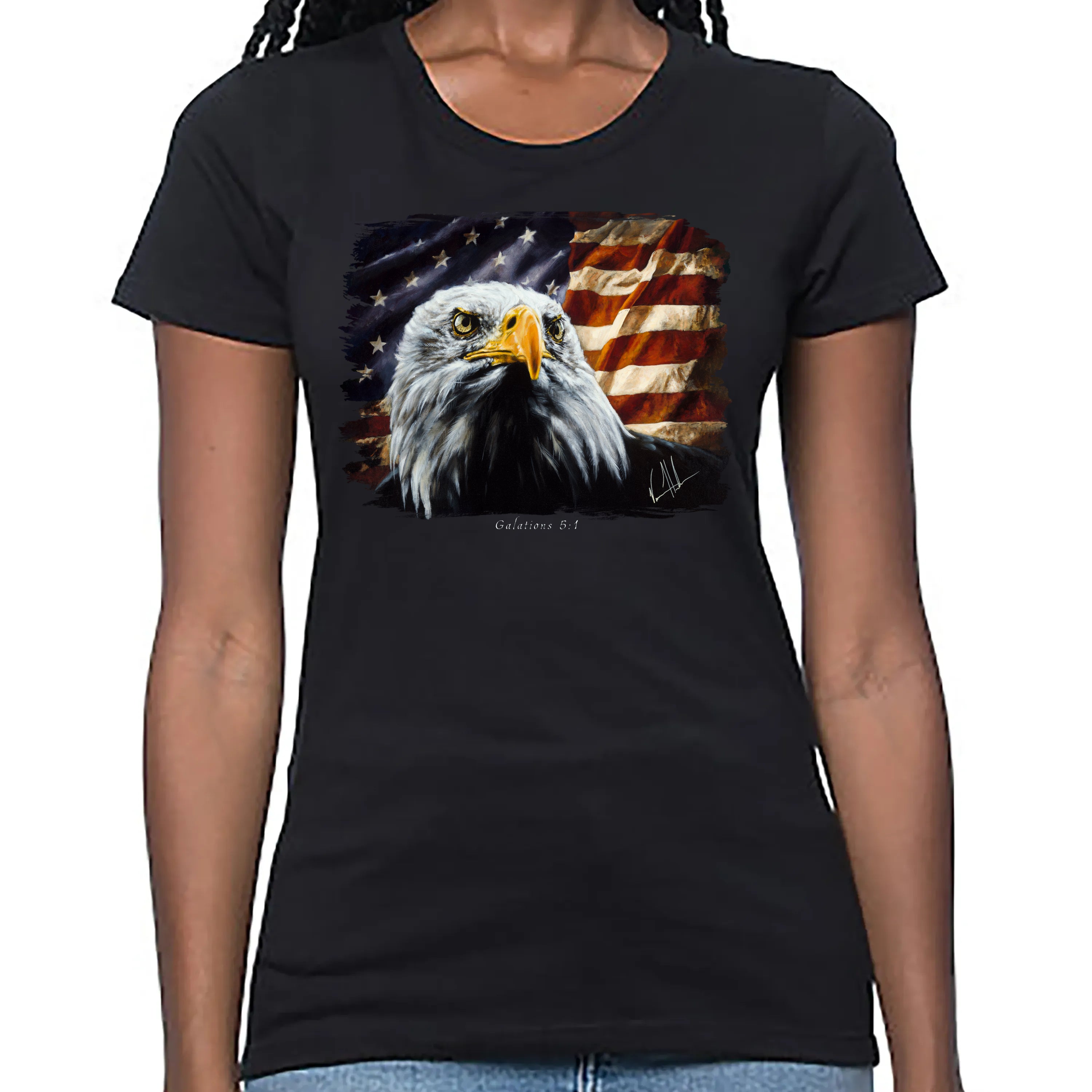 The Fight for Freedom - Women's T (Organic Bamboo) Vanessa Horabuena Short Sleeve Eclipse (Black) XS