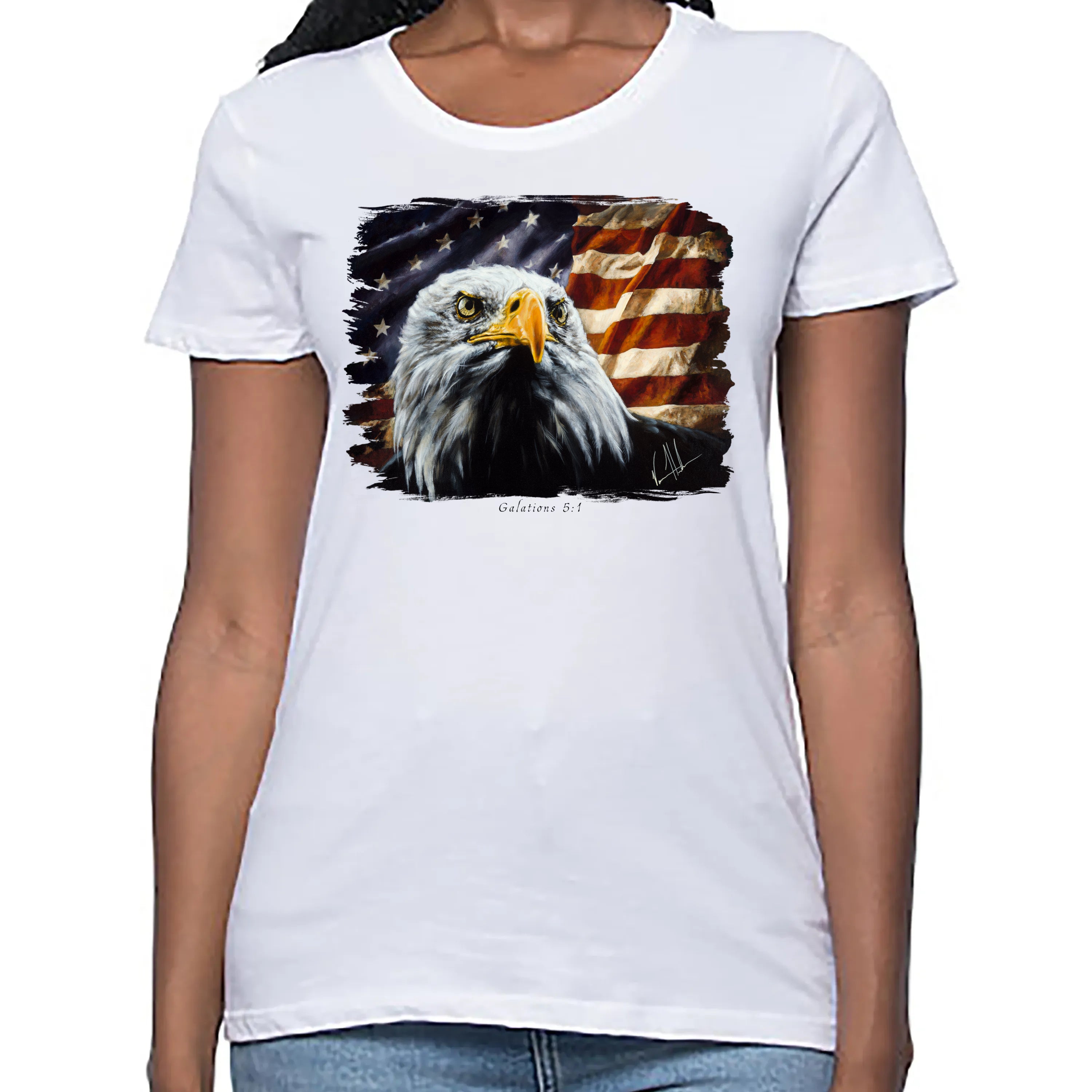 The Fight for Freedom - Women's T (Organic Bamboo) Vanessa Horabuena Short Sleeve Frost (White) XS
