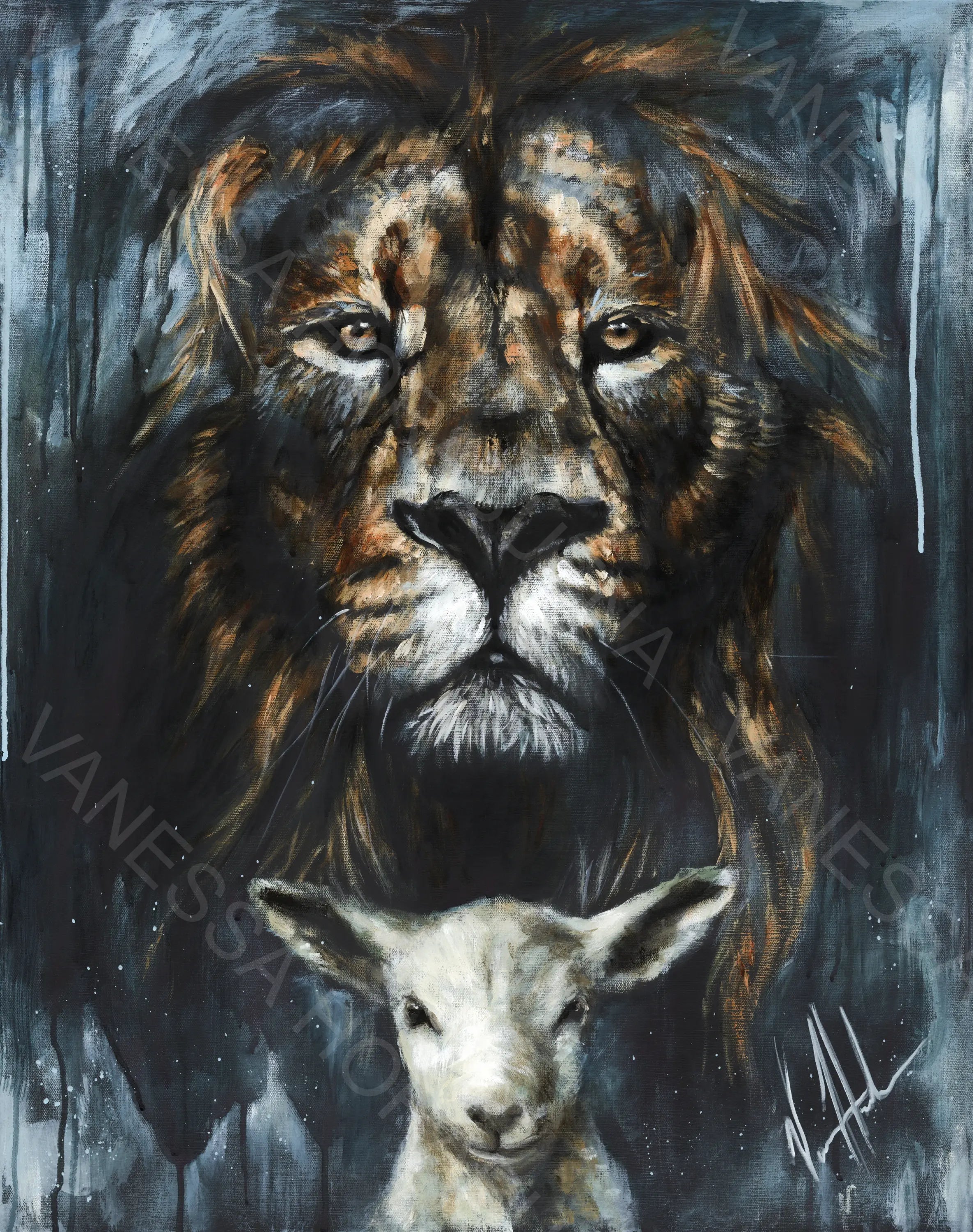 DESIGN DISCONTINUED - The Lion and Lamb Passover Vanessa Horabuena