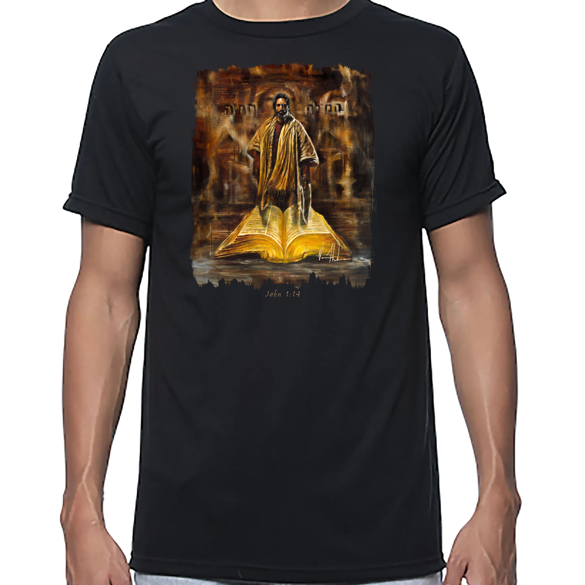 The Living Word - Unisex T (Premium Organic Fabric) Vanessa Horabuena Bamboo Black Small
