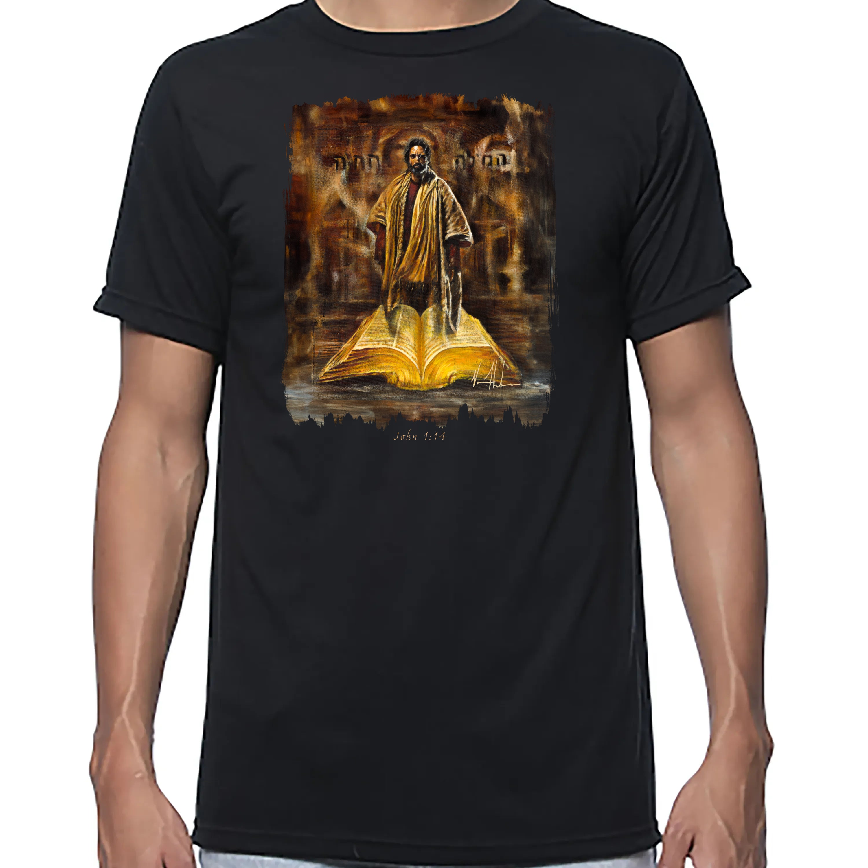 The Living Word - Unisex T (Organic Bamboo) Organic Bamboo Vanessa Horabuena Short Sleeve Eclipse (Black) XS