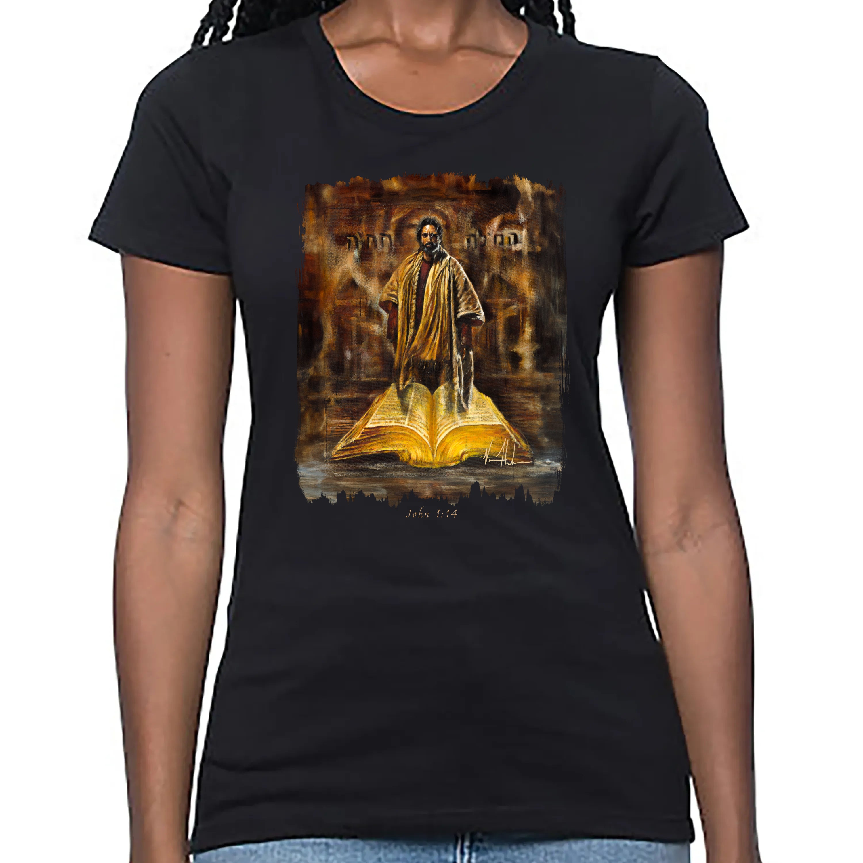 The Living Word - Women's T (Organic Bamboo) Organic Bamboo Vanessa Horabuena Short Sleeve Eclipse (Black) XS