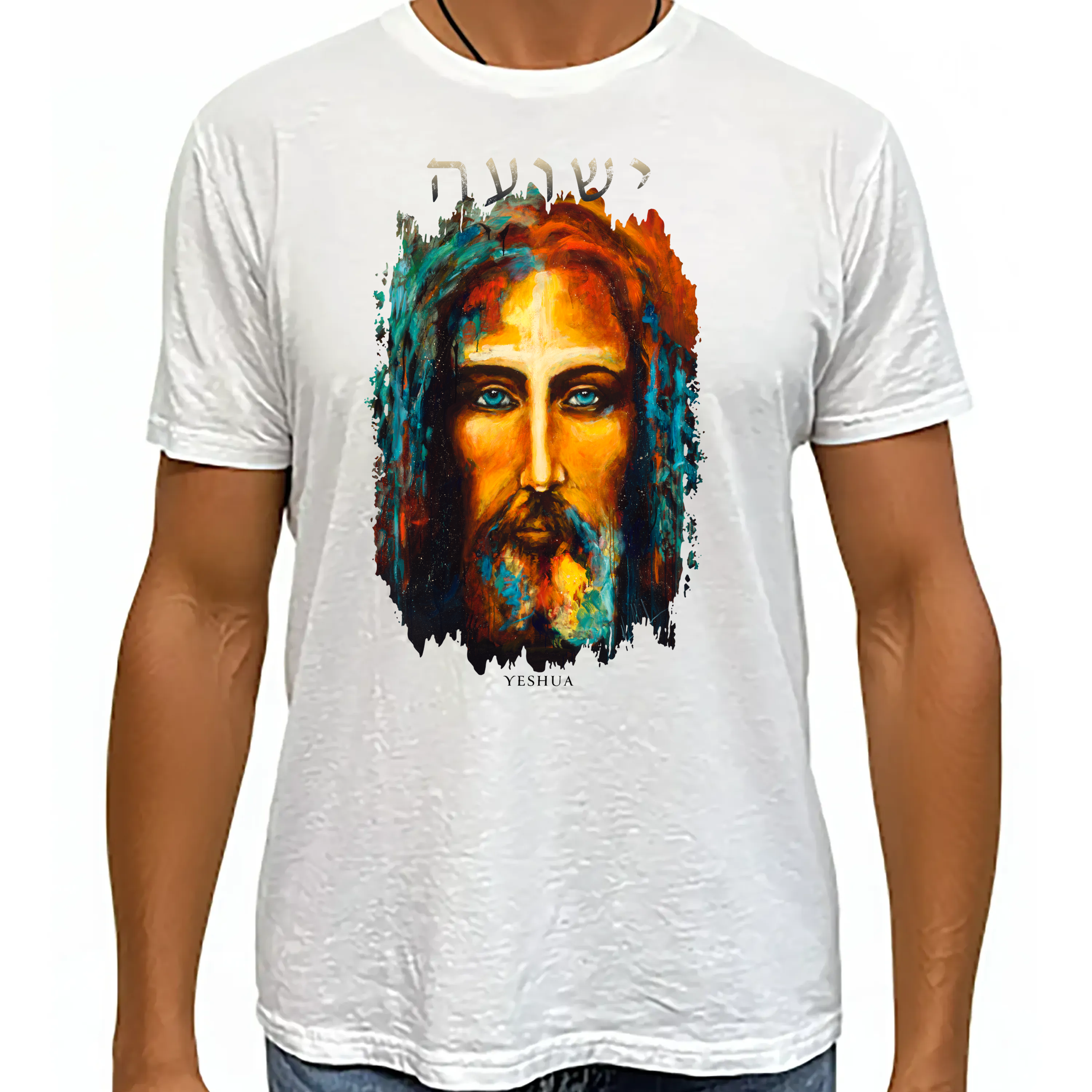 The Shroud of Turin - The Colors of Life - Unisex T (Organic Bamboo) Vanessa Horabuena Short Sleeve Frost (White) XS
